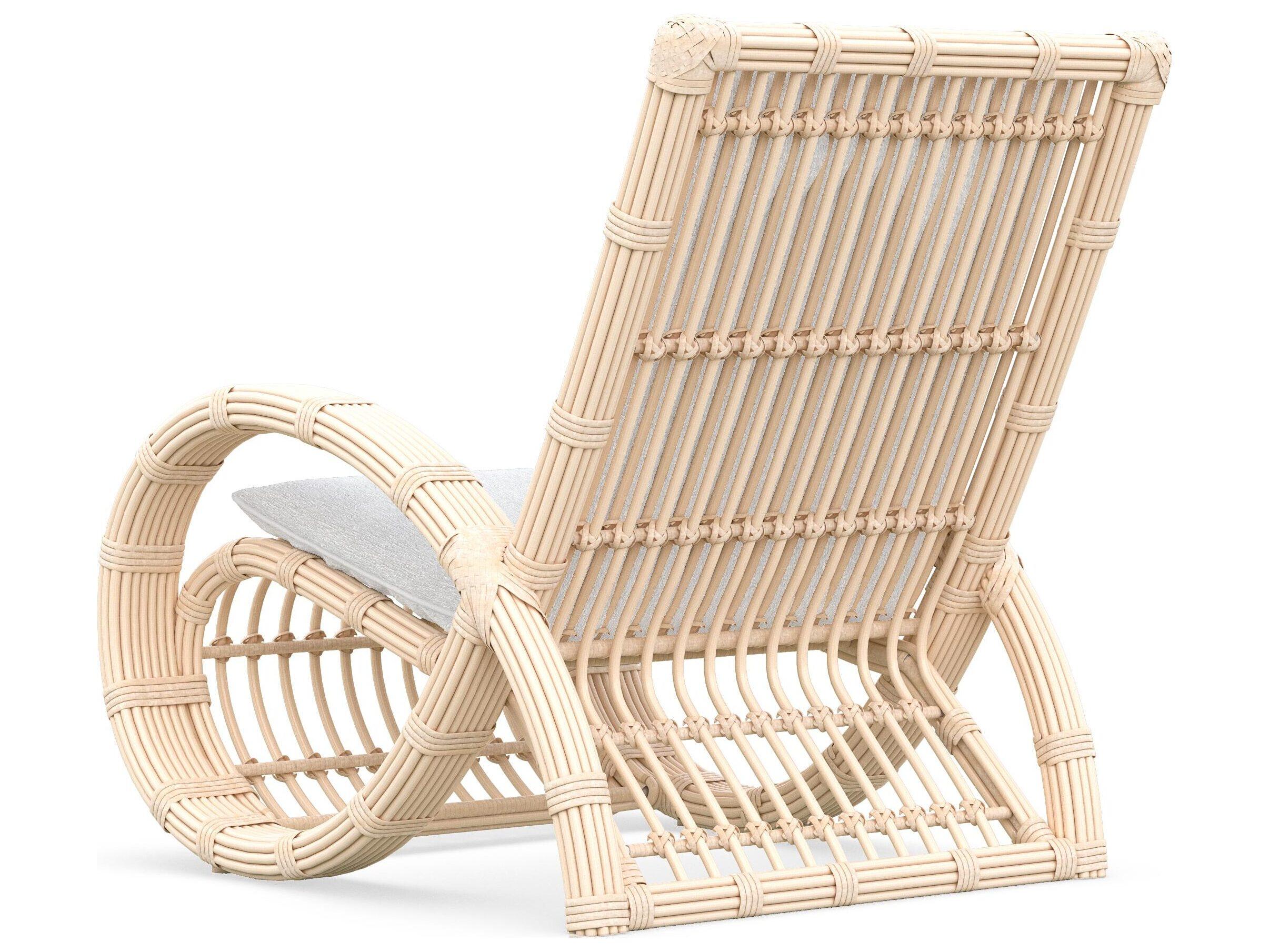 Azzurro Living Paloma Almond All-Weather Wicker Outdoor Lounge Chair with Cloud Cushion