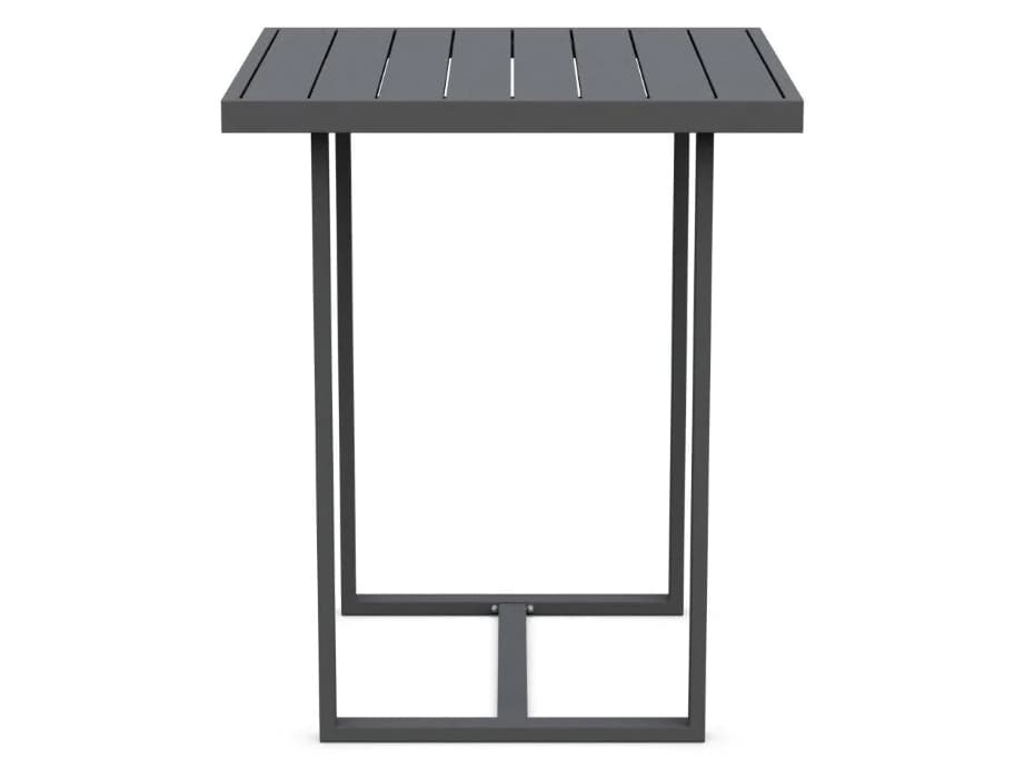 Azzurro Living Pavia Matte Charcoal Aluminum Square Patio Bar Table