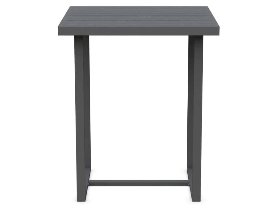 Azzurro Living Pavia Matte Charcoal Aluminum Square Patio Bar Table