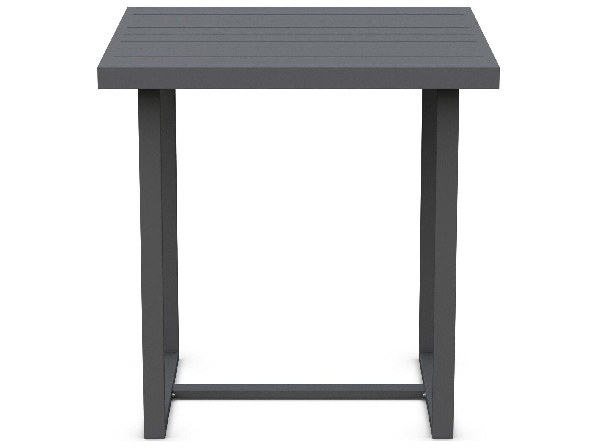 Azzurro Living Pavia Matte Charcoal Aluminum Square Outdoor Patio Counter Table