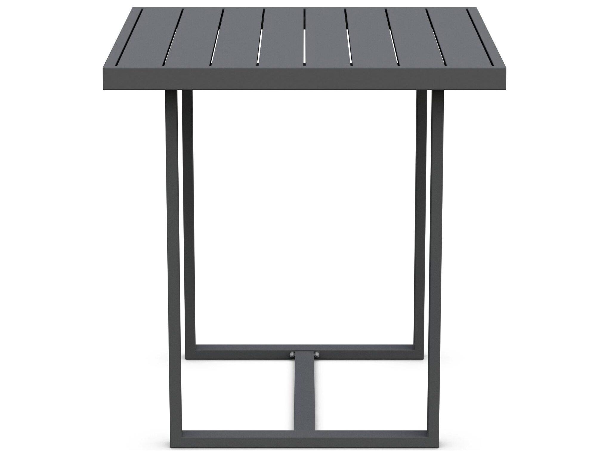 Azzurro Living Pavia Matte Charcoal Aluminum Square Outdoor Patio Counter Table