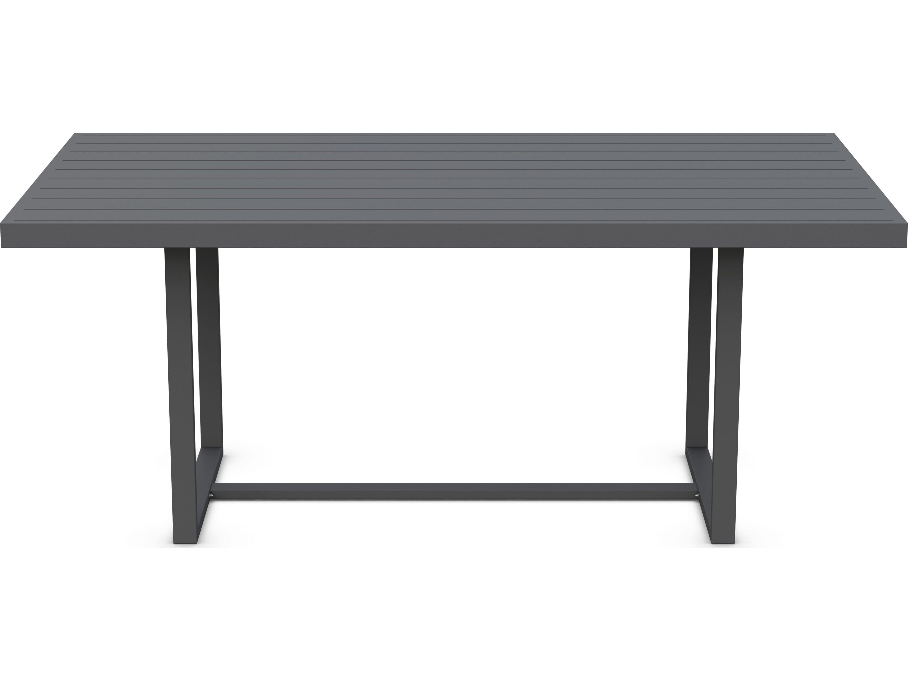 Azzurro Living Pavia Matte Charcoal Aluminum Rectangular Outdoor Dining Table