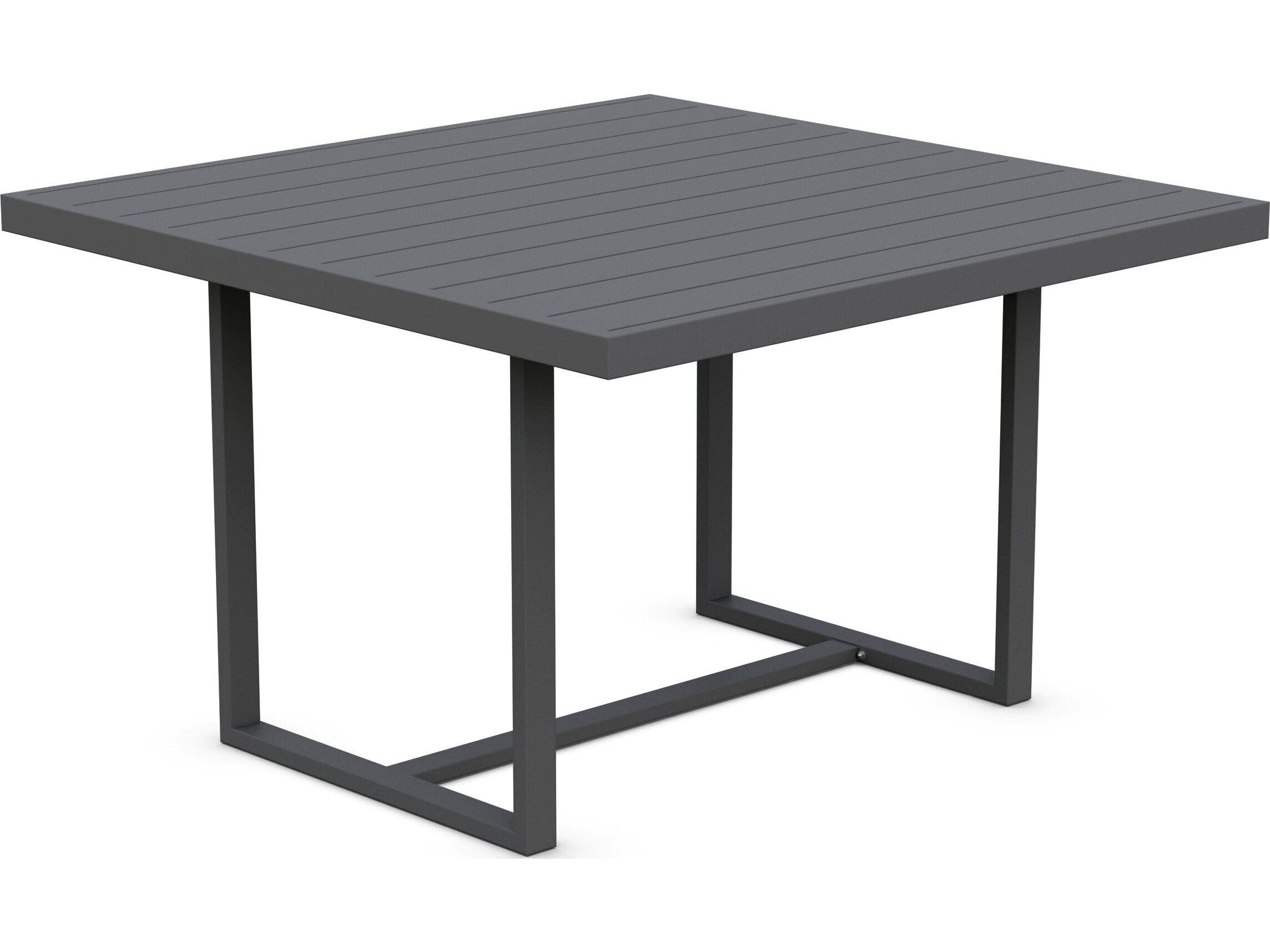 Azzurro Living Pavia Matte Charcoal Aluminum Square Outdoor Patio Dining Table
