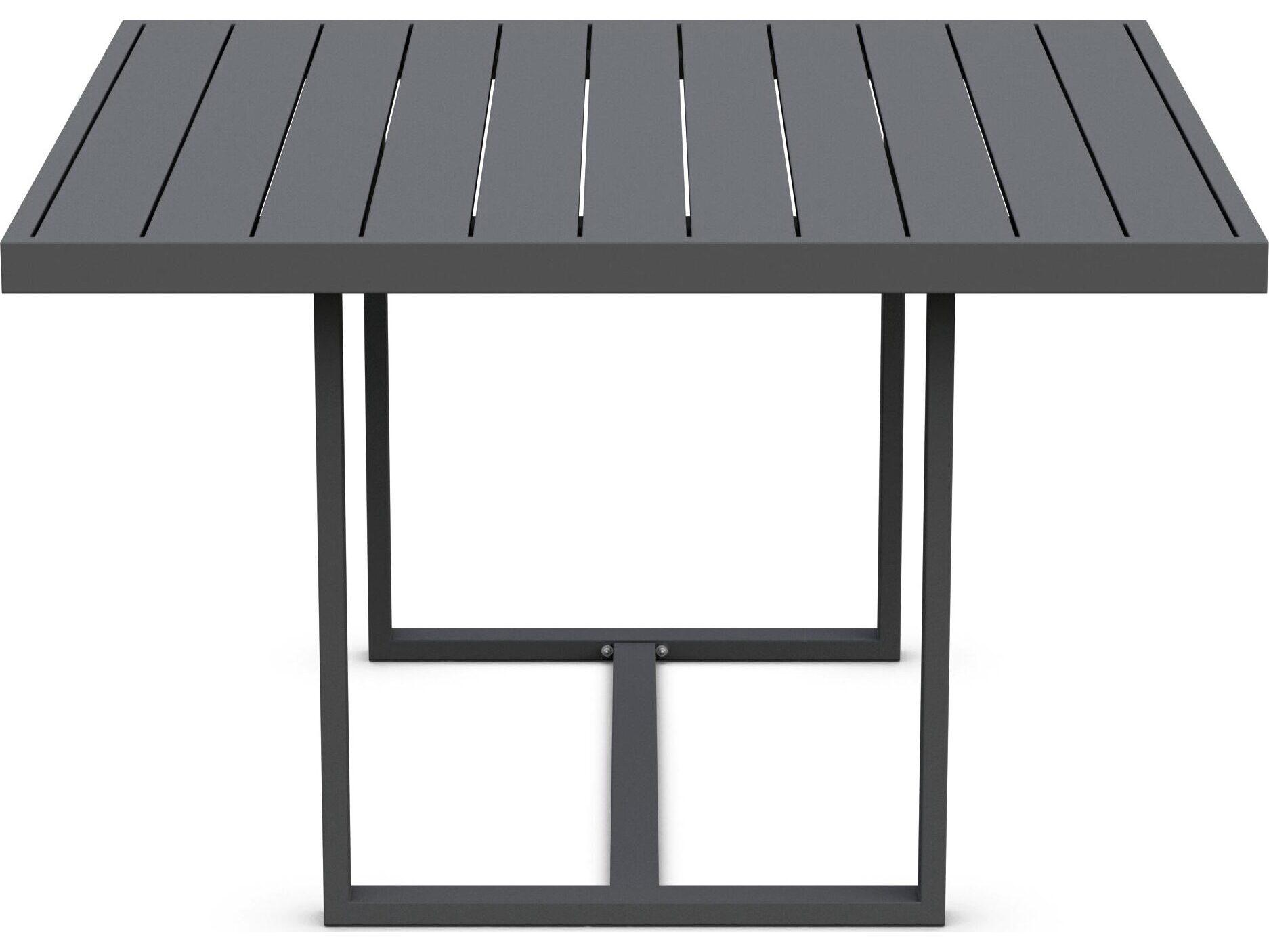 Azzurro Living Pavia Matte Charcoal Aluminum Square Outdoor Patio Dining Table