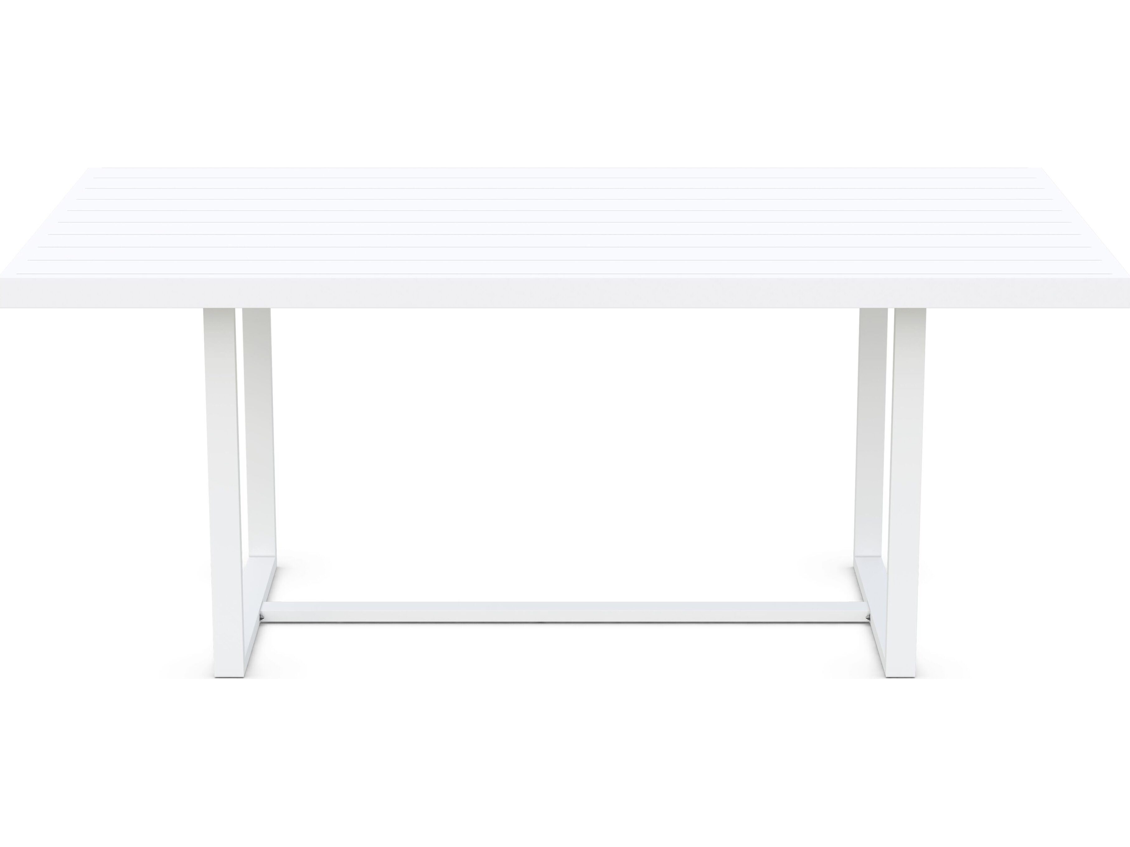 Azzurro Living Pavia Matte White Aluminum Rectangular Patio Dining Table