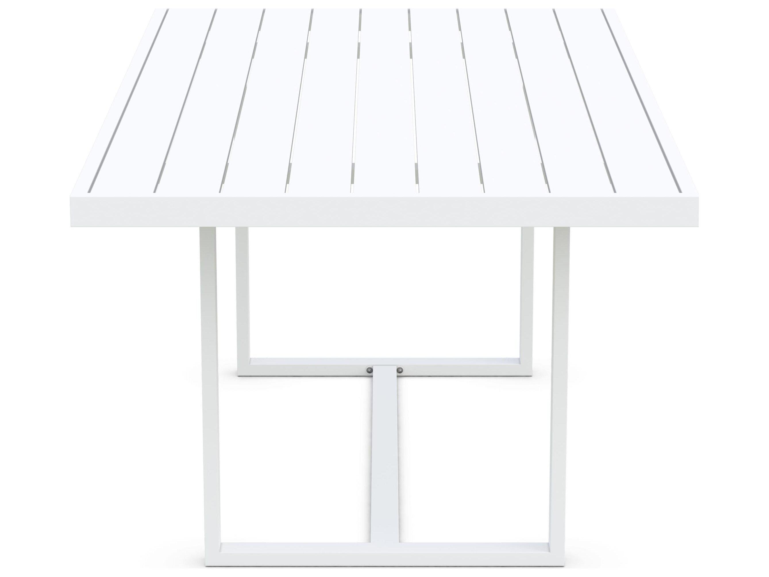 Azzurro Living Pavia Matte White Aluminum Rectangular Patio Dining Table