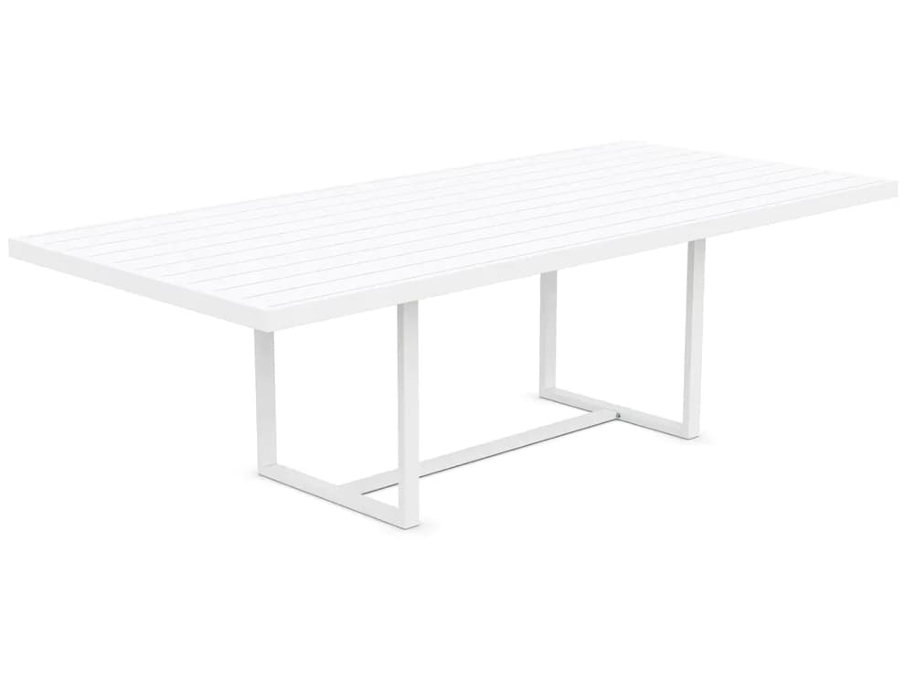Azzurro Living Pavia Matte White Aluminum Rectangular Outdoor Dining Table