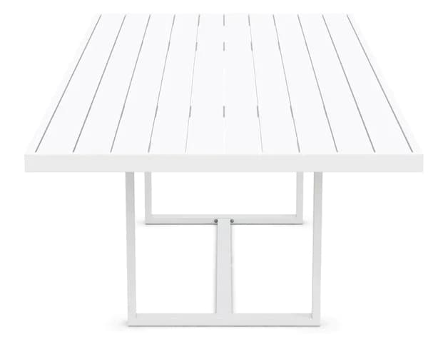 Azzurro Living Pavia Matte White Aluminum Rectangular Outdoor Dining Table
