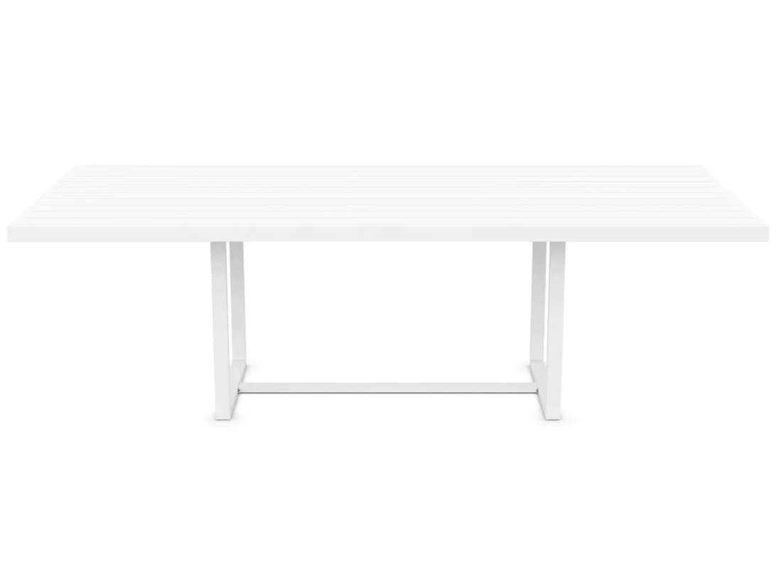 Azzurro Living Pavia Matte White Aluminum Rectangular Outdoor Dining Table