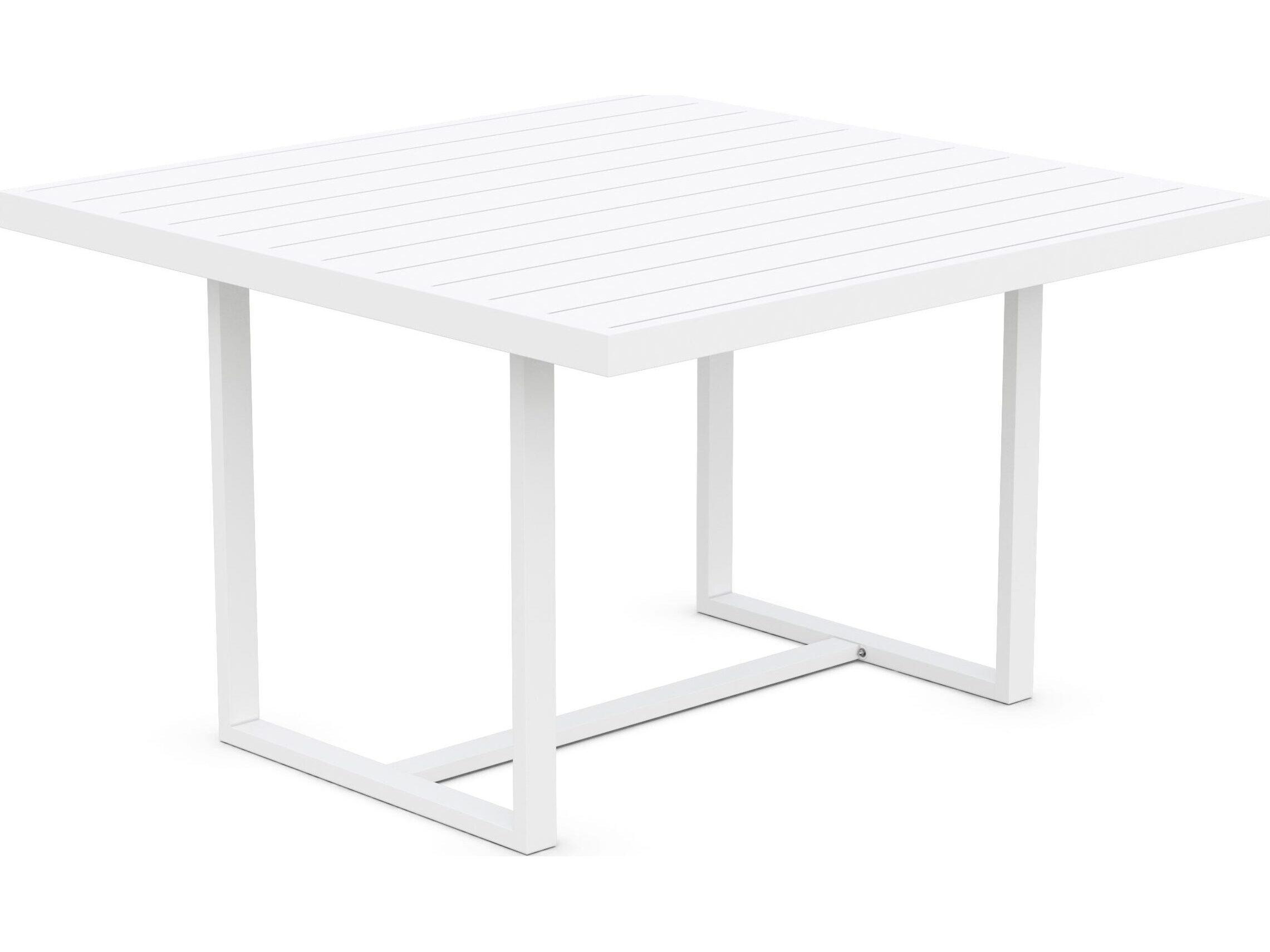 Azzurro Living Pavia Matte White Aluminum Square Outdoor Patio Dining Table