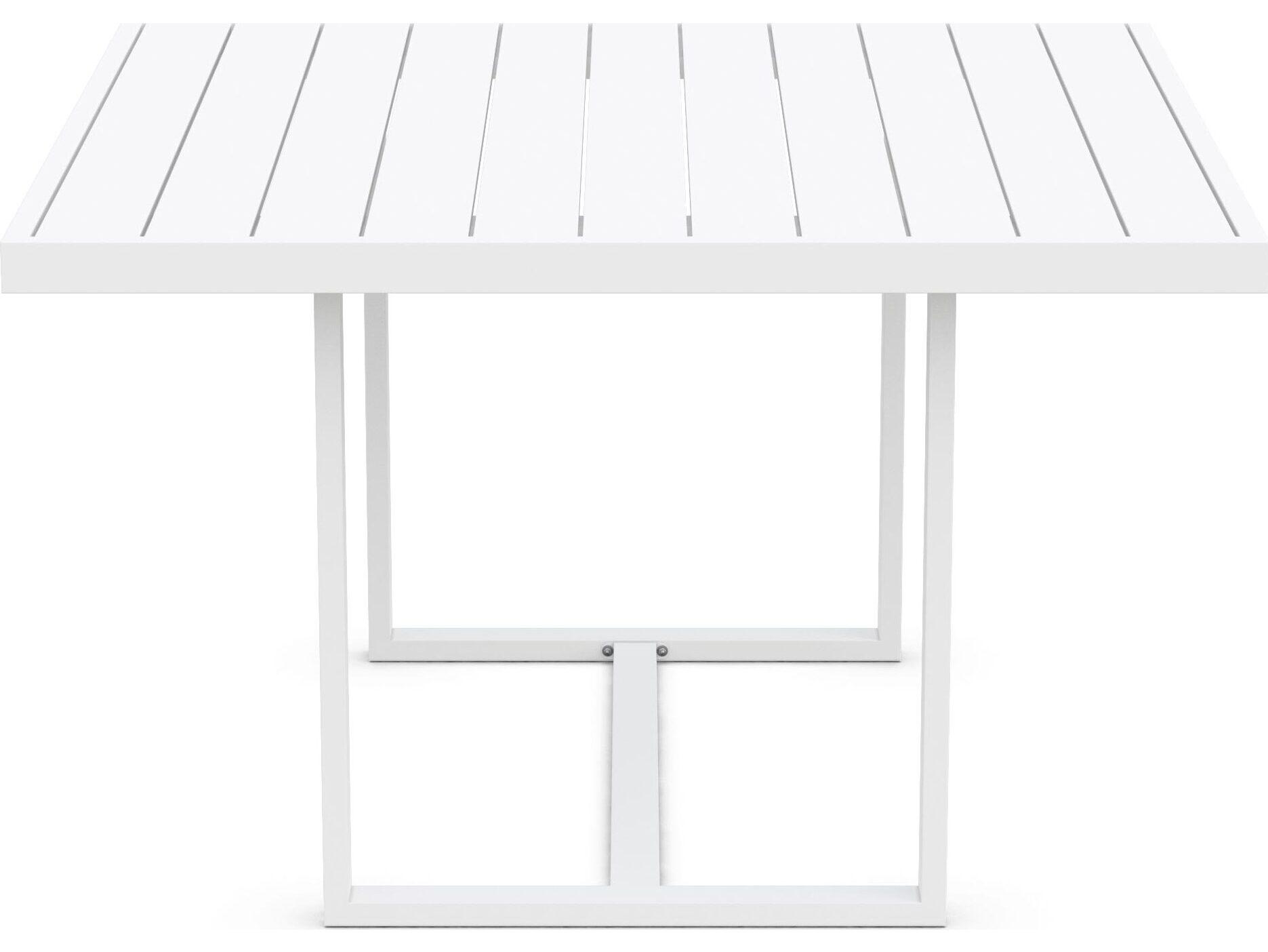 Azzurro Living Pavia Matte White Aluminum Square Outdoor Patio Dining Table