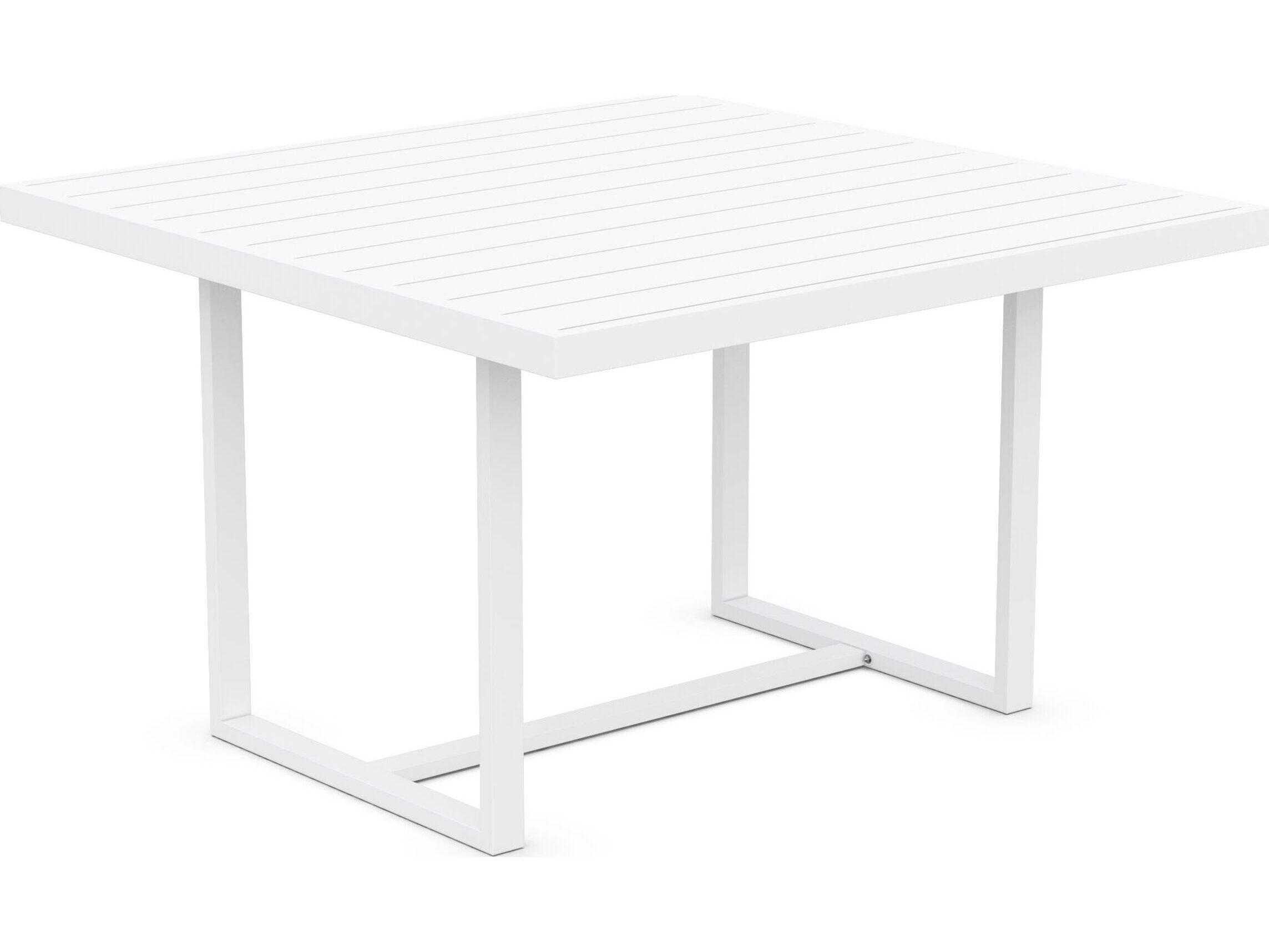 Azzurro Living Pavia Matte White Aluminum Square Outdoor Patio Dining Table
