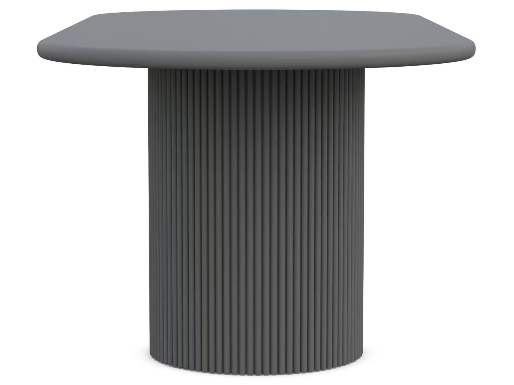 Azzurro Living Palma Matte Charcoal Aluminum Oval Patio Dining Table