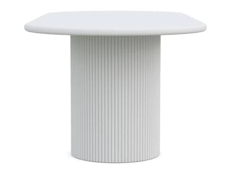 Azzurro Living Palma Matte White Aluminum Oval Outdoor Dining Table