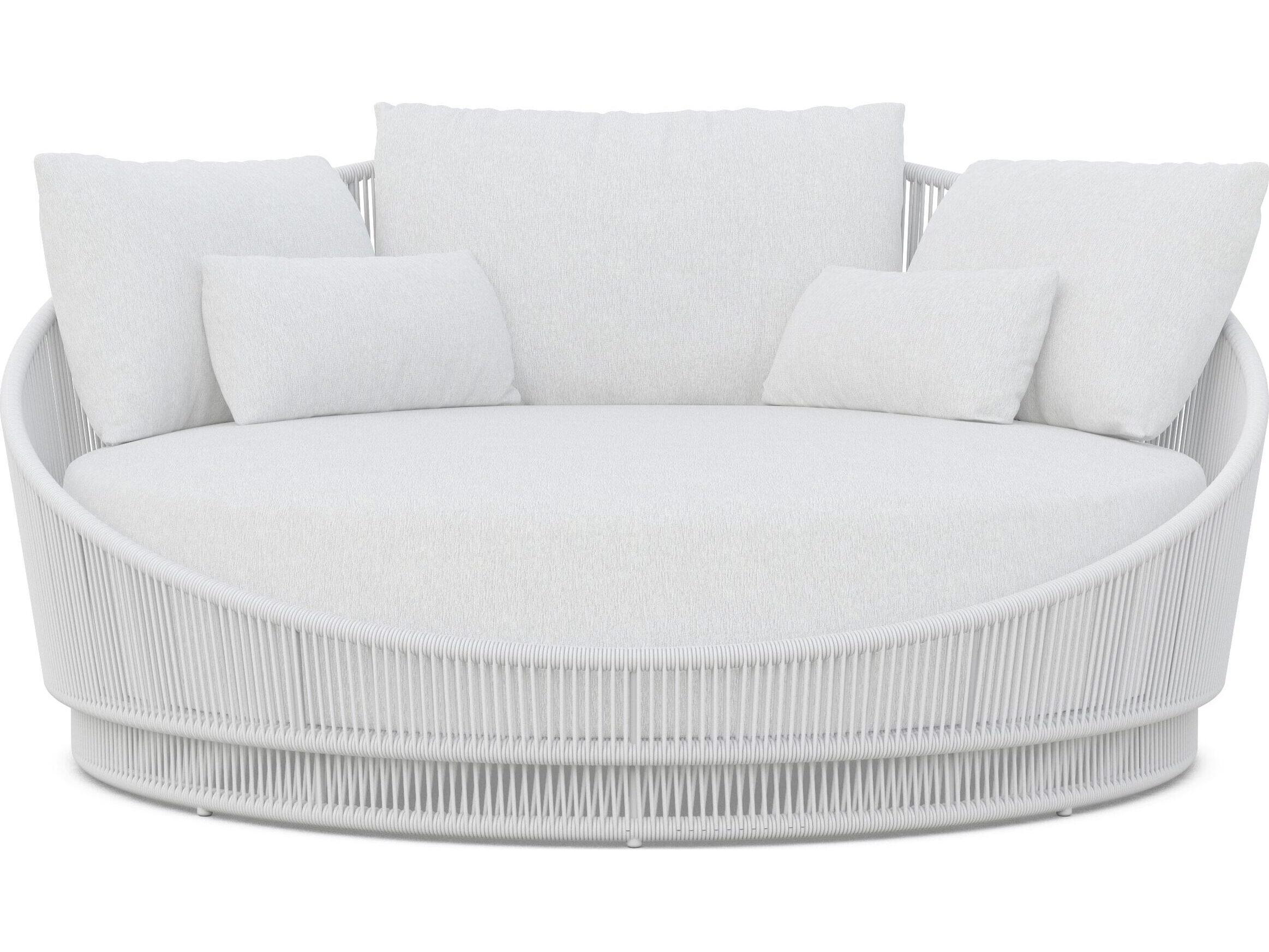 Azzurro Living Palma White Mist All-Weather Rope Day Bed with Cloud Cushion