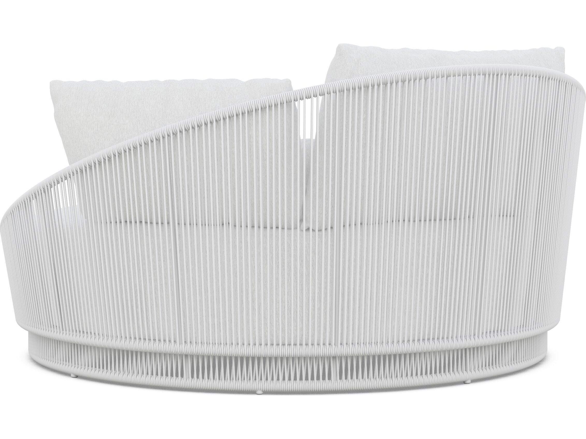 Azzurro Living Palma White Mist All-Weather Rope Day Bed with Cloud Cushion