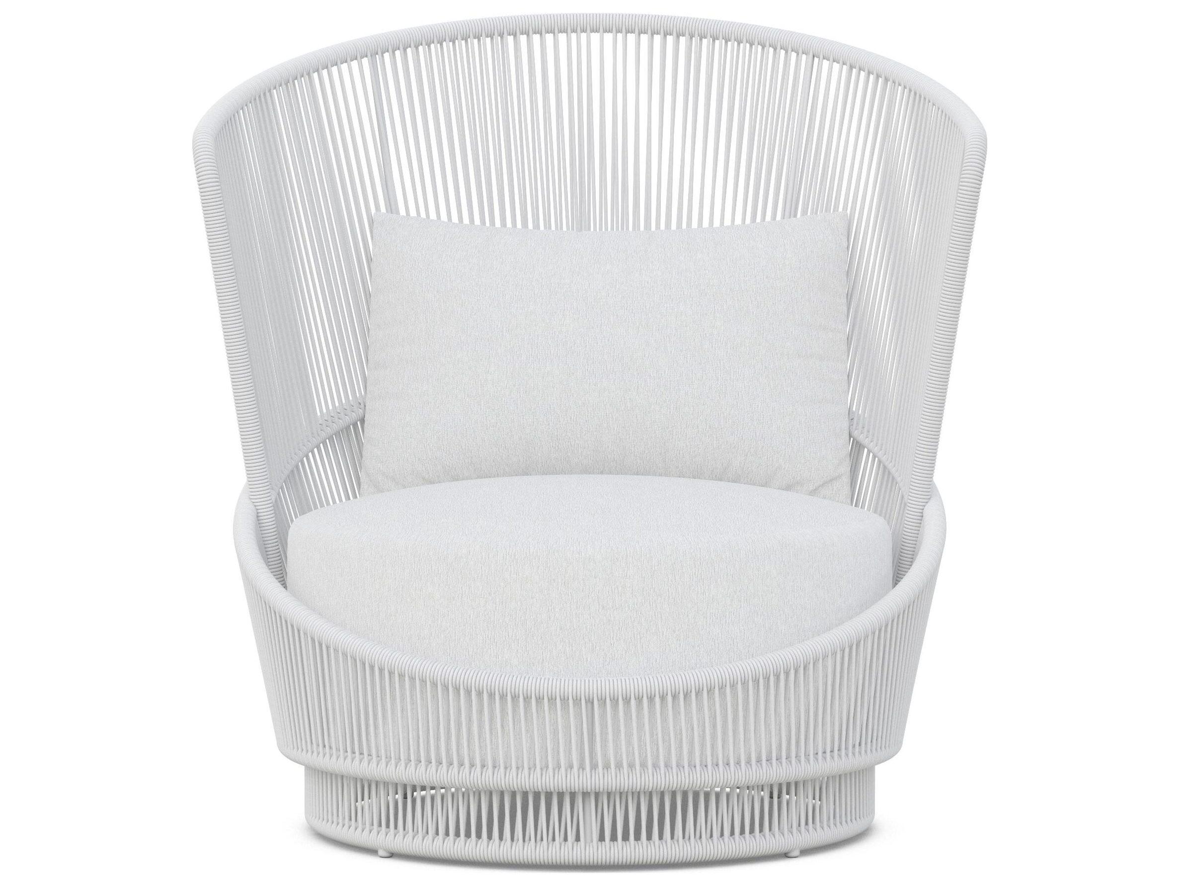 Azzurro Living Palma White Mist All-Weather Rope Outdoor Patio Lounge Chair with Cloud Cushion