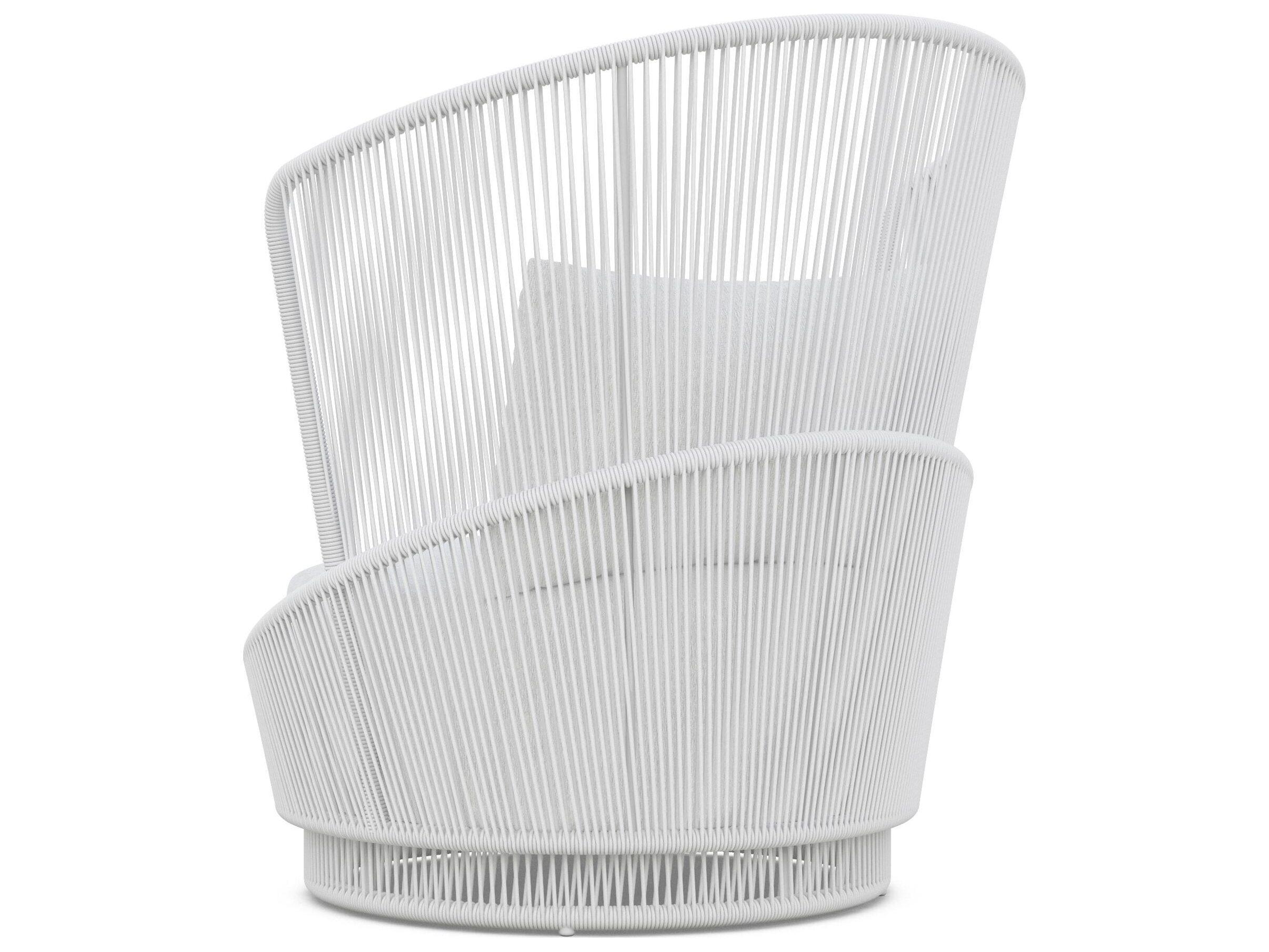 Azzurro Living Palma White Mist All-Weather Rope Outdoor Patio Lounge Chair with Cloud Cushion