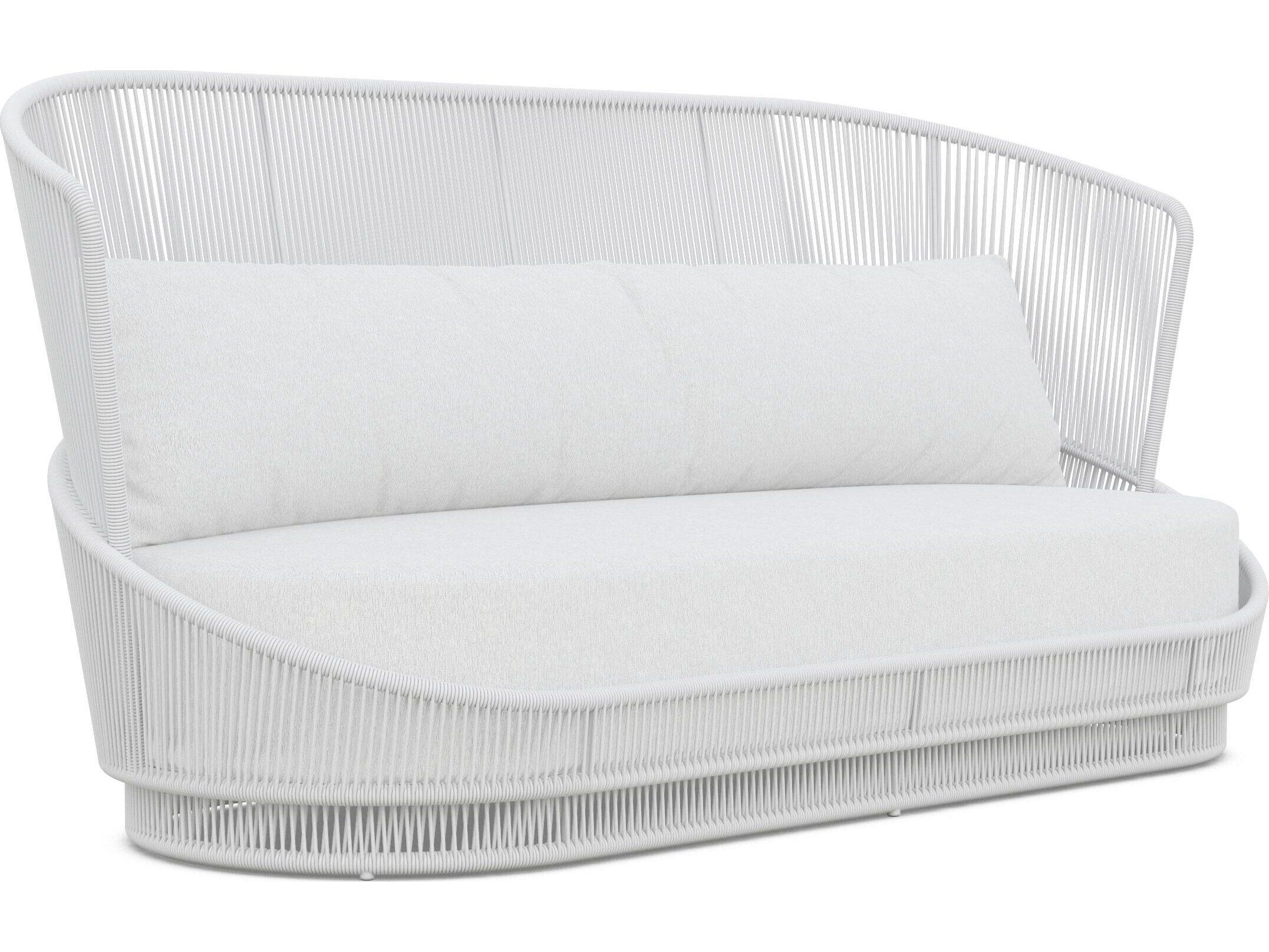 Azzurro Living Palma White Mist All-Weather Rope Outdoor Sofa with Cloud Cushion
