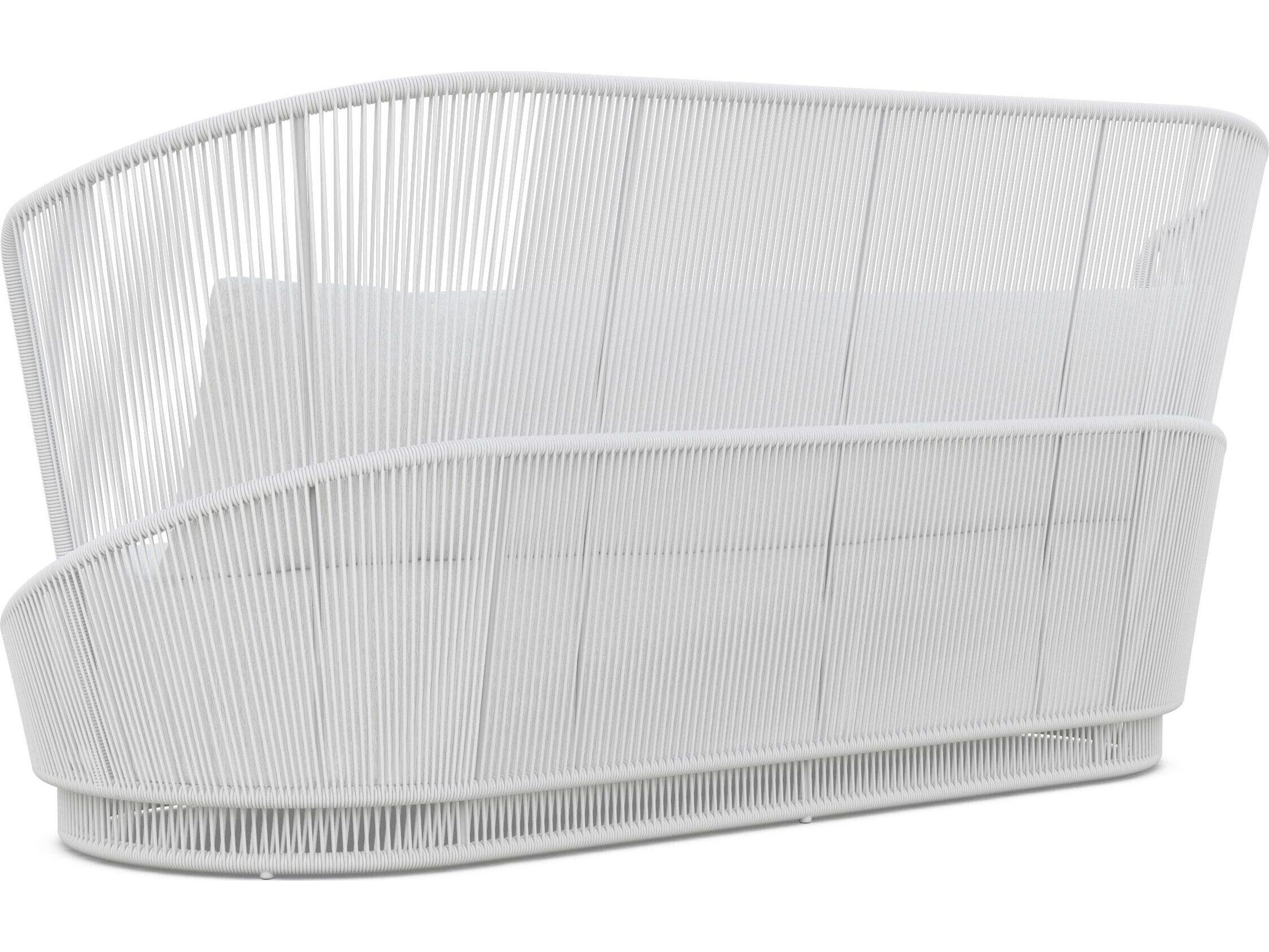 Azzurro Living Palma White Mist All-Weather Rope Outdoor Sofa with Cloud Cushion