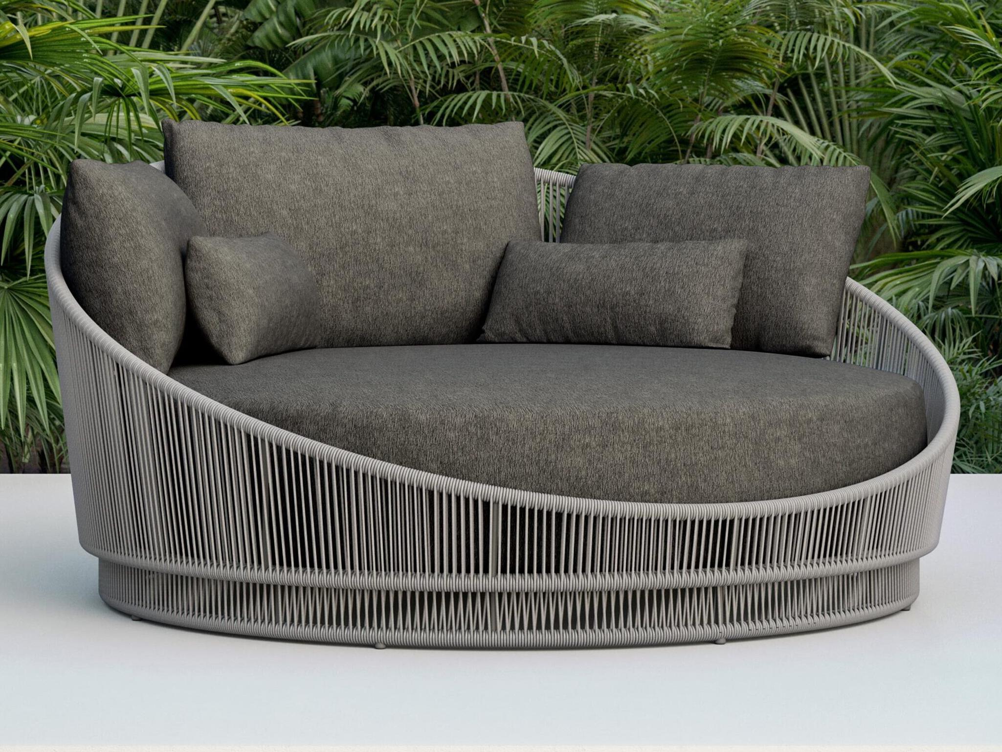 Azzurro Living Palma Mocha All-Weather Rope Day Bed with Midnight Cushion