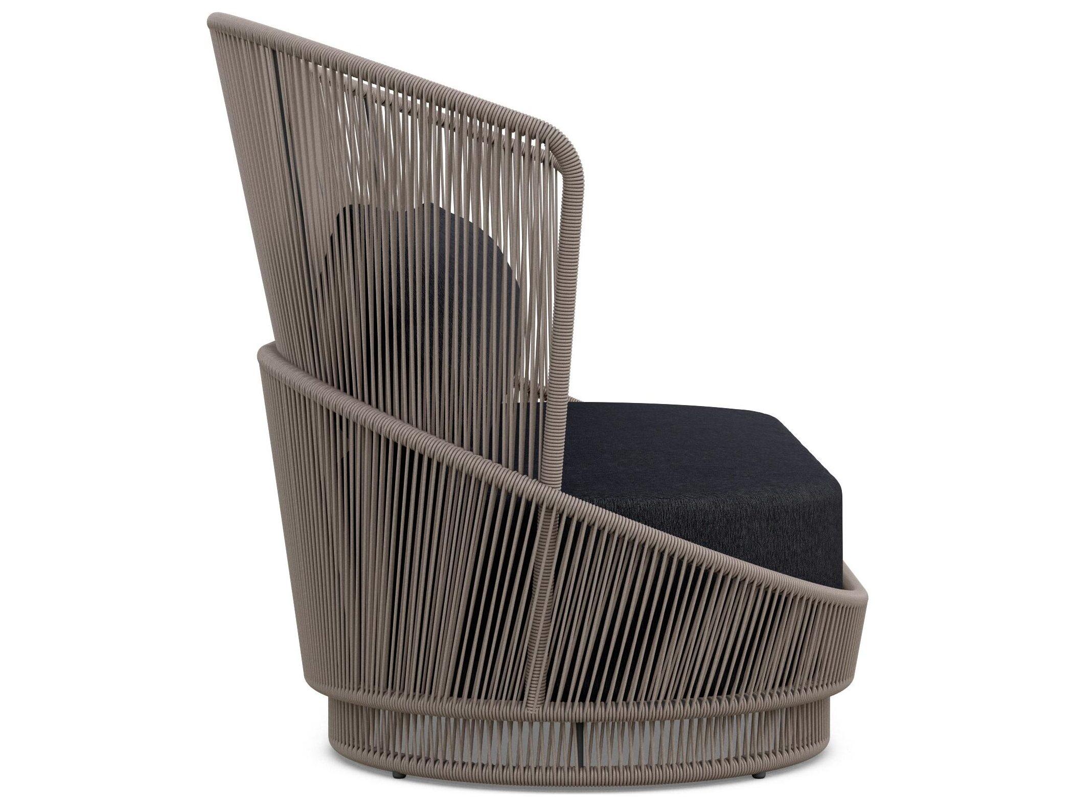 Azzurro Living Palma Mocha All-Weather Rope Outdoor Patio Sofa with Midnight Cushion