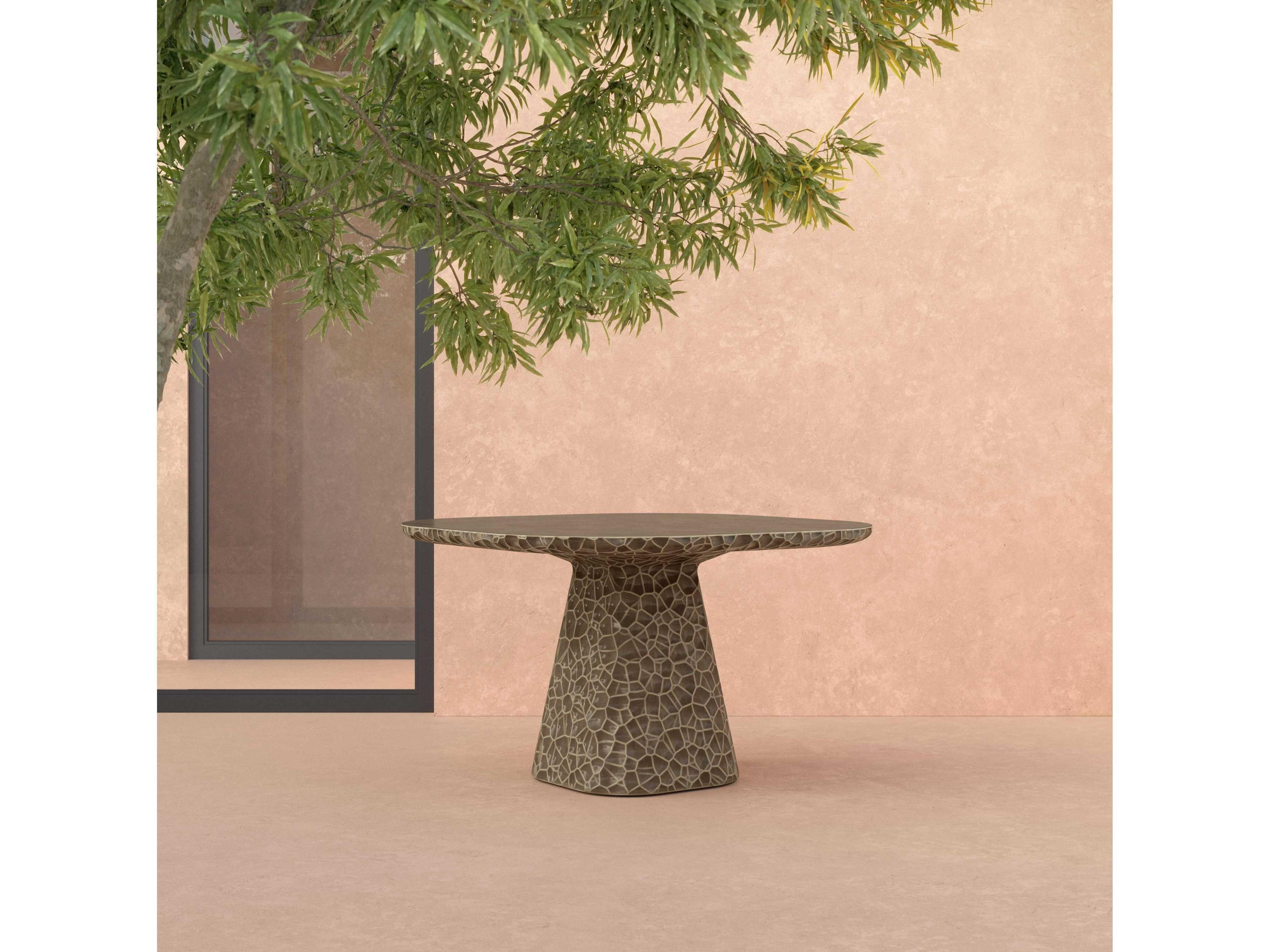 Azzurro Living Panama Umber Concrete Square Dining Table