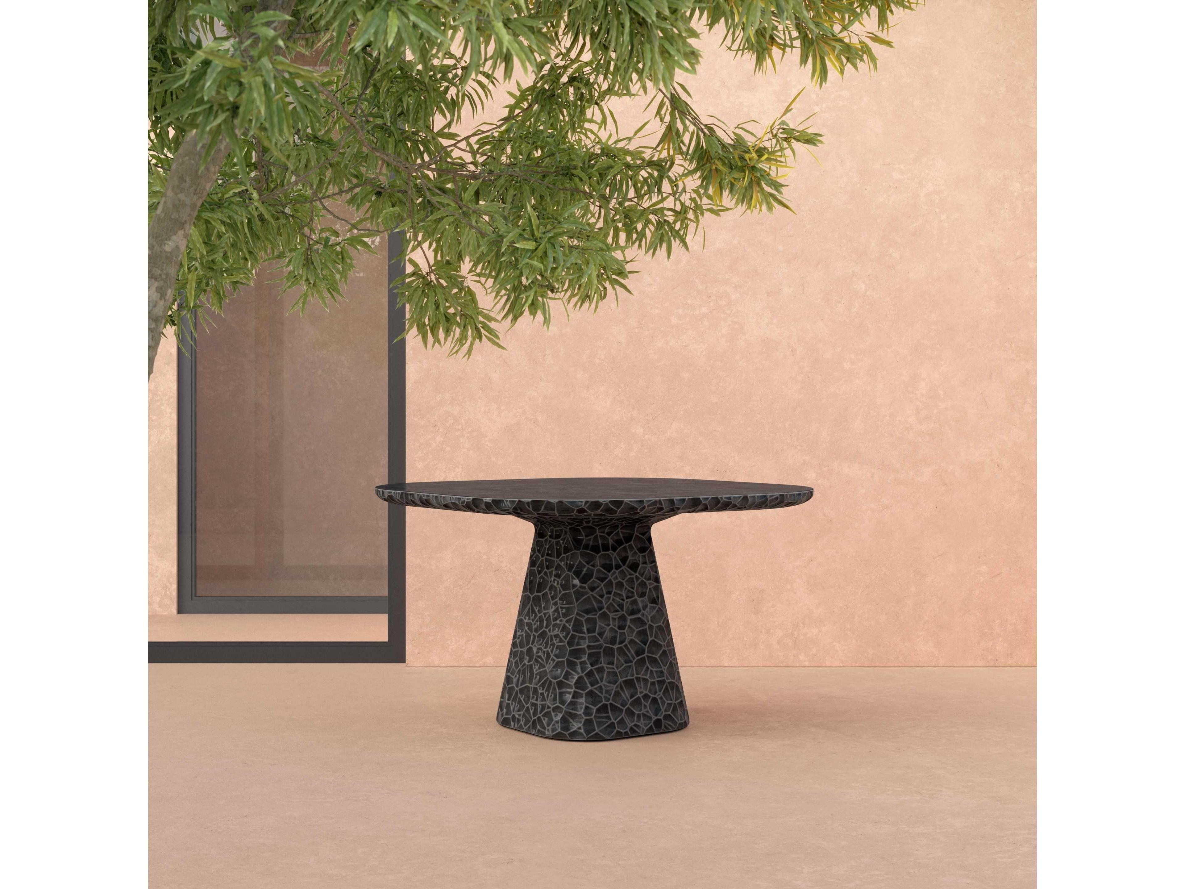 Azzurro Living Panama Coal Concrete Square Dining Table