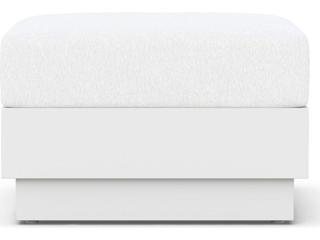 Azzurro Living Porto Pearl Gray All-Weather Rope Outdoor Ottoman with Cloud Cushion