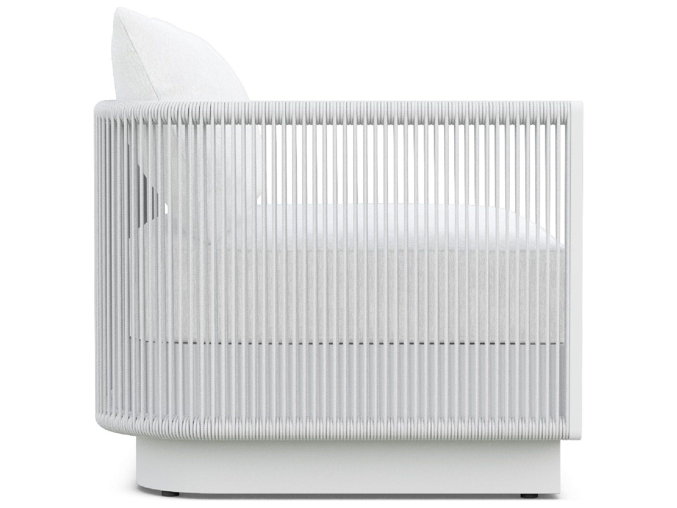 Azzurro Living Porto Pearl Gray All-Weather Rope Right Arm Outdoor Sofa with Cloud Cushion