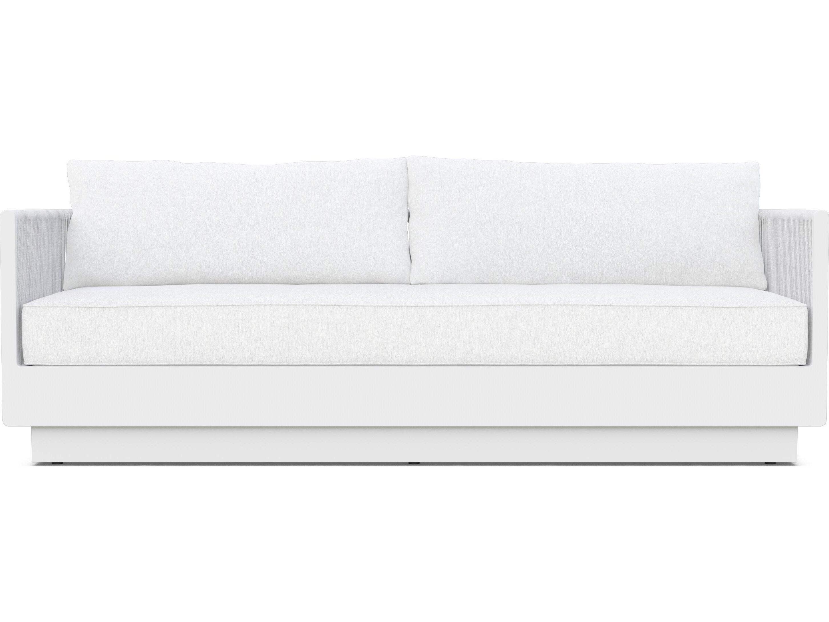 Azzurro Living Porto Pearl Gray All-Weather Rope Outdoor Patio Sofa with Cloud Cushion