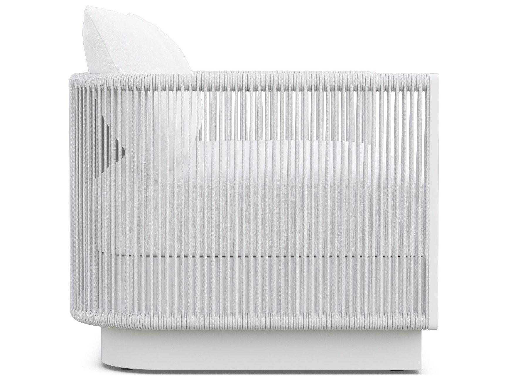 Azzurro Living Porto Pearl Gray All-Weather Rope Outdoor Patio Sofa with Cloud Cushion