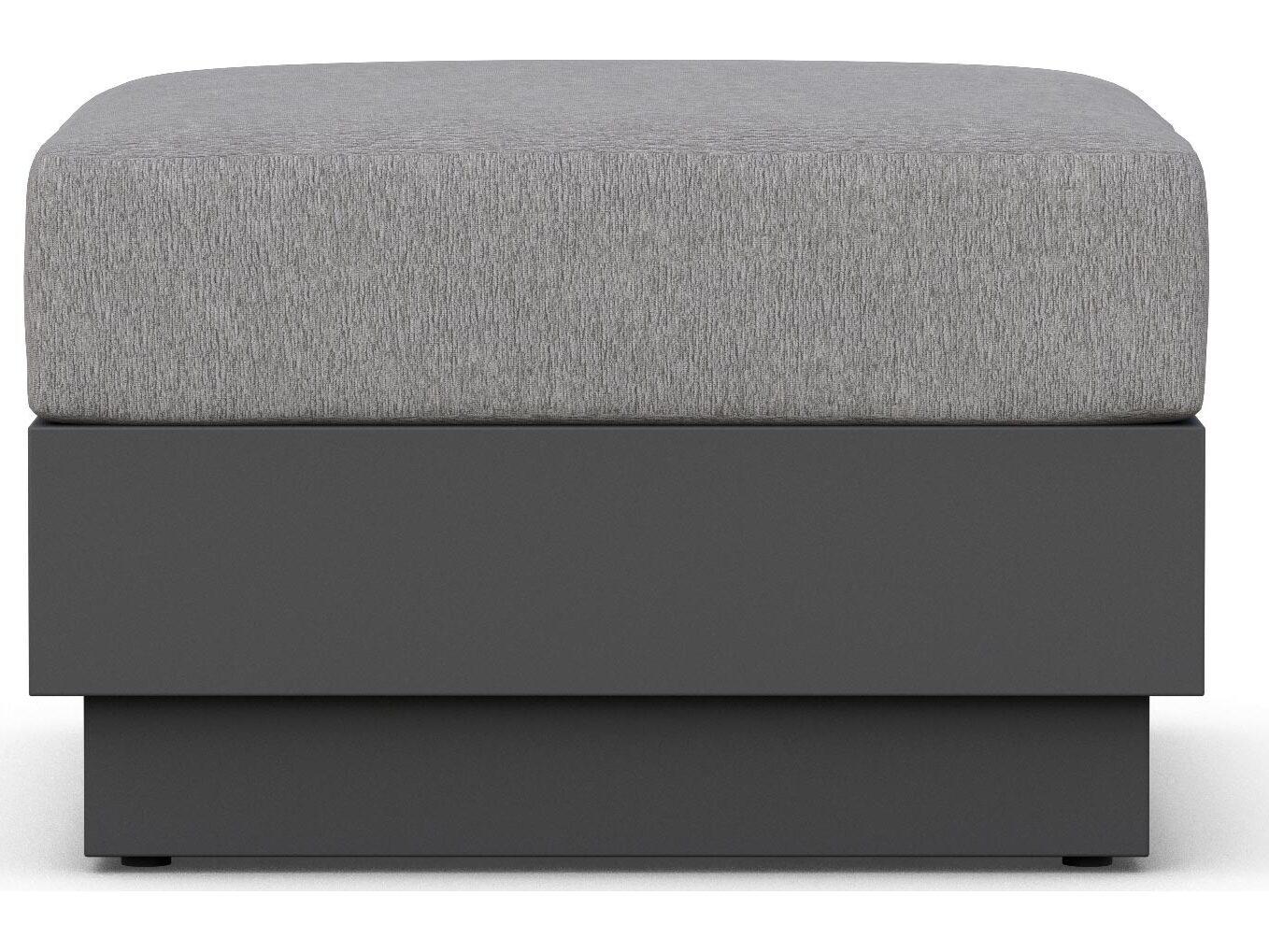 Azzurro Living Porto Ash All-Weather Rope Outdoor Patio Ottoman with Fog Cushion