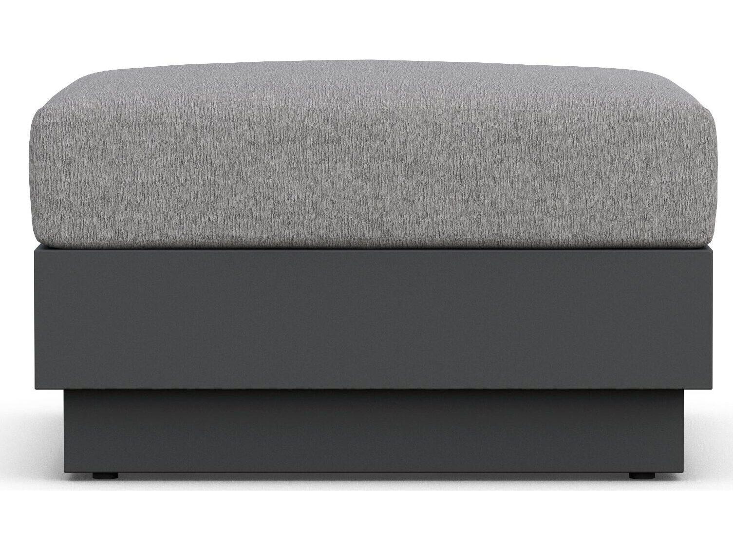 Azzurro Living Porto Ash All-Weather Rope Outdoor Patio Ottoman with Fog Cushion