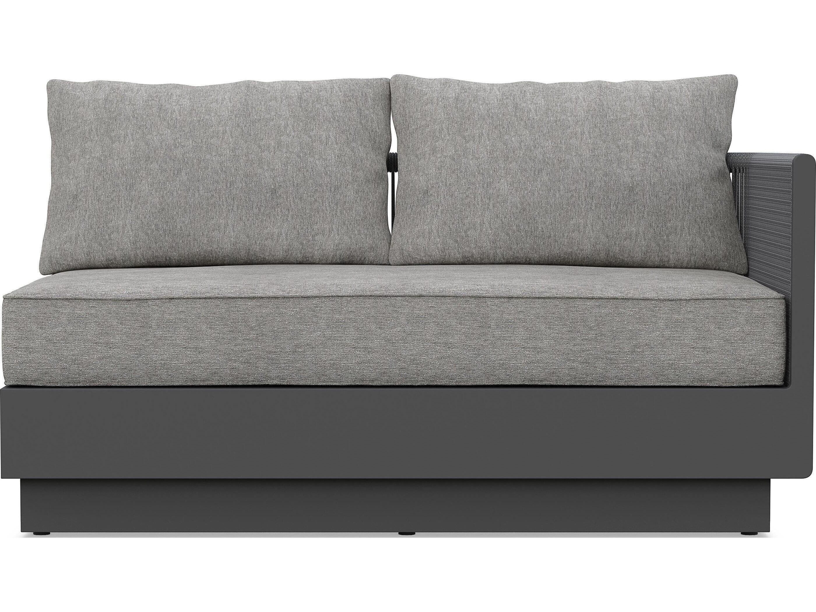 Azzurro Living Porto Ash All-Weather Rope Left Arm Patio Sofa with Fog Cushion