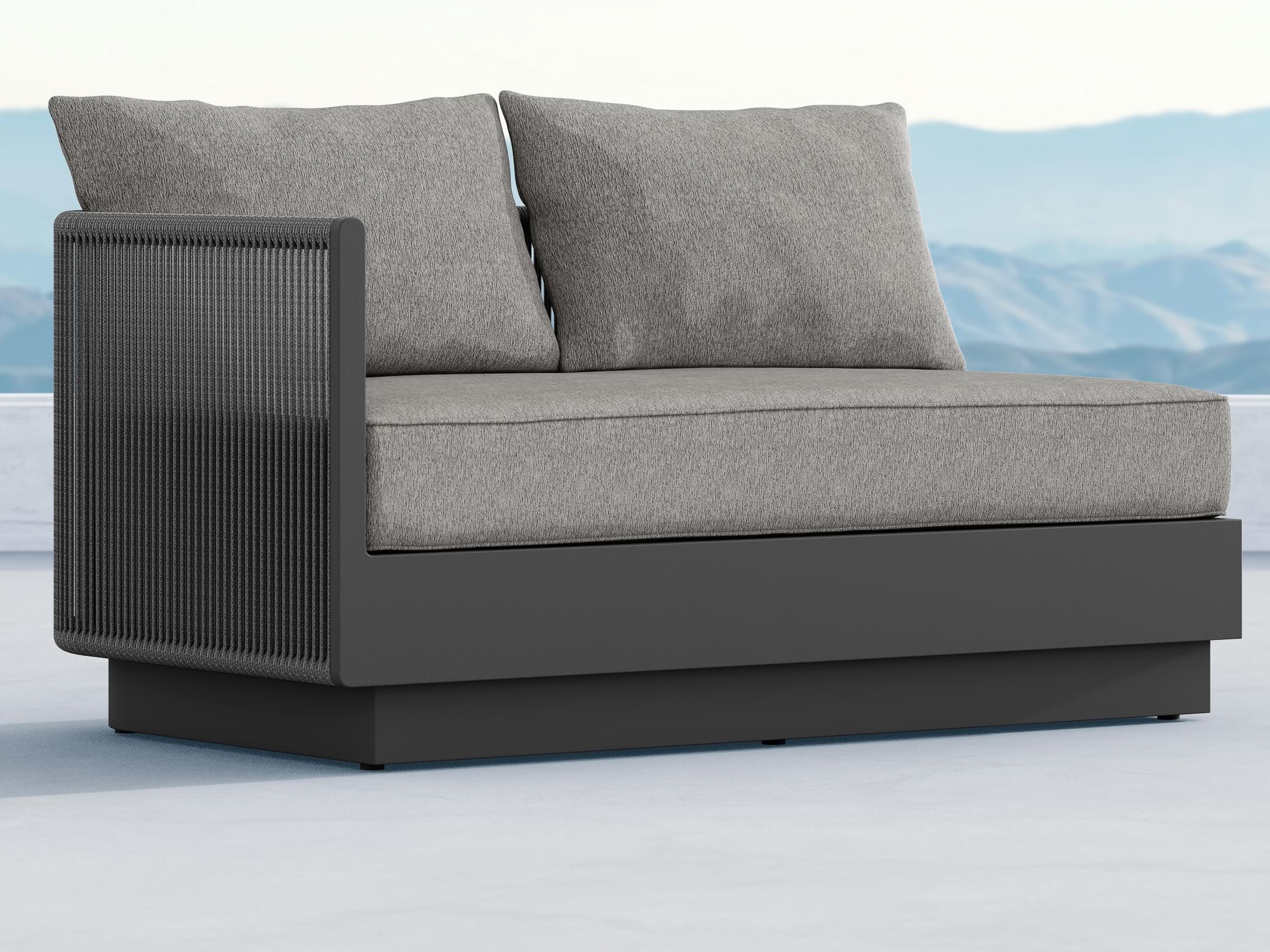 Azzurro Living Porto Ash All-Weather Rope Right Arm Outdoor Sofa with Fog Cushion