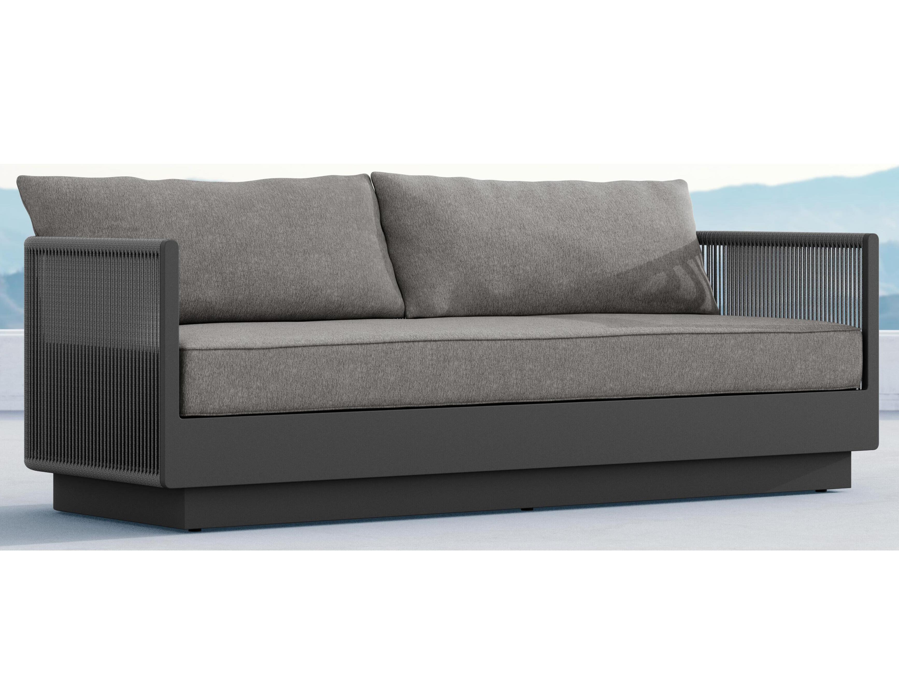 Azzurro Living Porto Ash All-Weather Rope Outdoor Patio Sofa with Fog Cushion