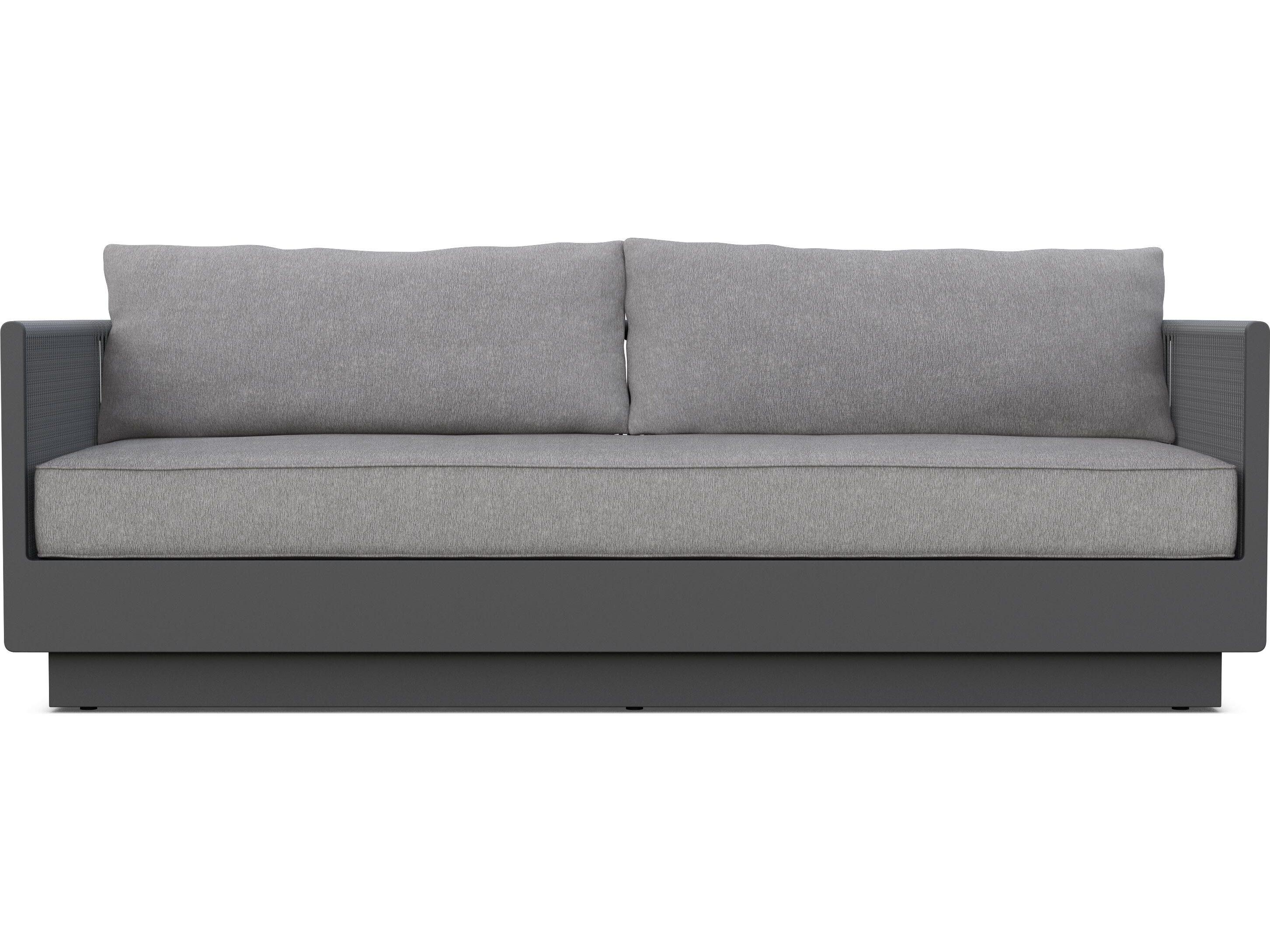 Azzurro Living Porto Ash All-Weather Rope Outdoor Patio Sofa with Fog Cushion