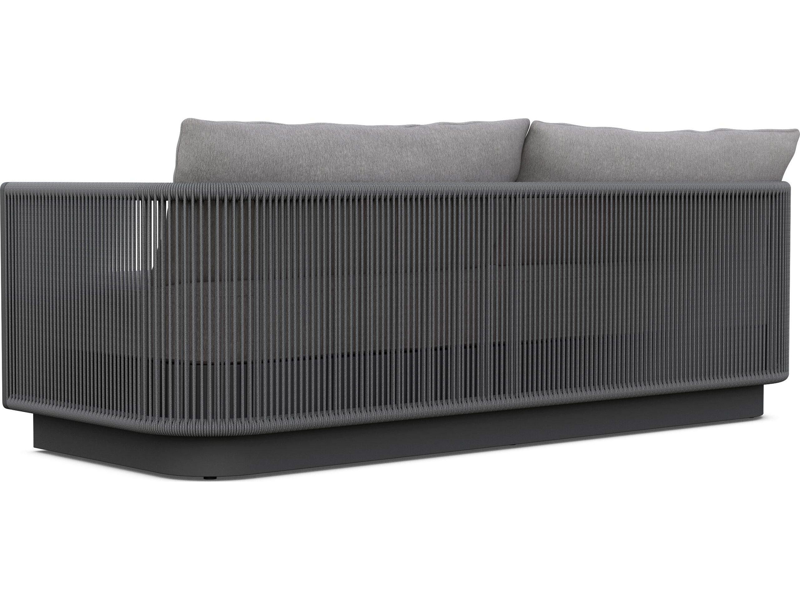 Azzurro Living Porto Ash All-Weather Rope Outdoor Patio Sofa with Fog Cushion