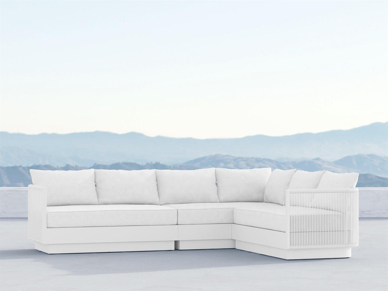 Azzurro Living Porto Pearl Gray All-Weather Rope Sectional Outdoor Patio Lounge Set