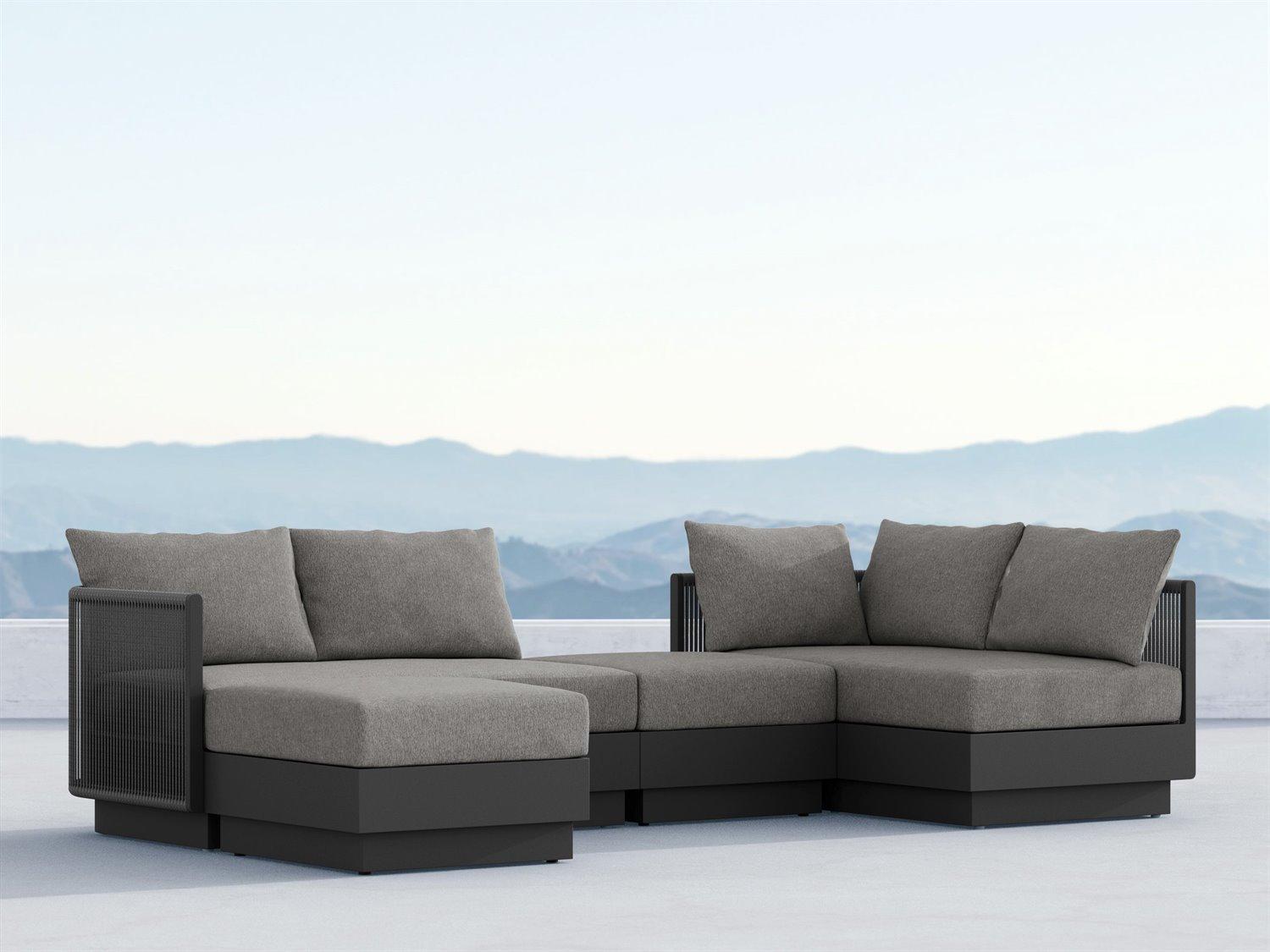 Azzurro Living Porto Ash All-Weather Rope Sectional Patio Lounge Set