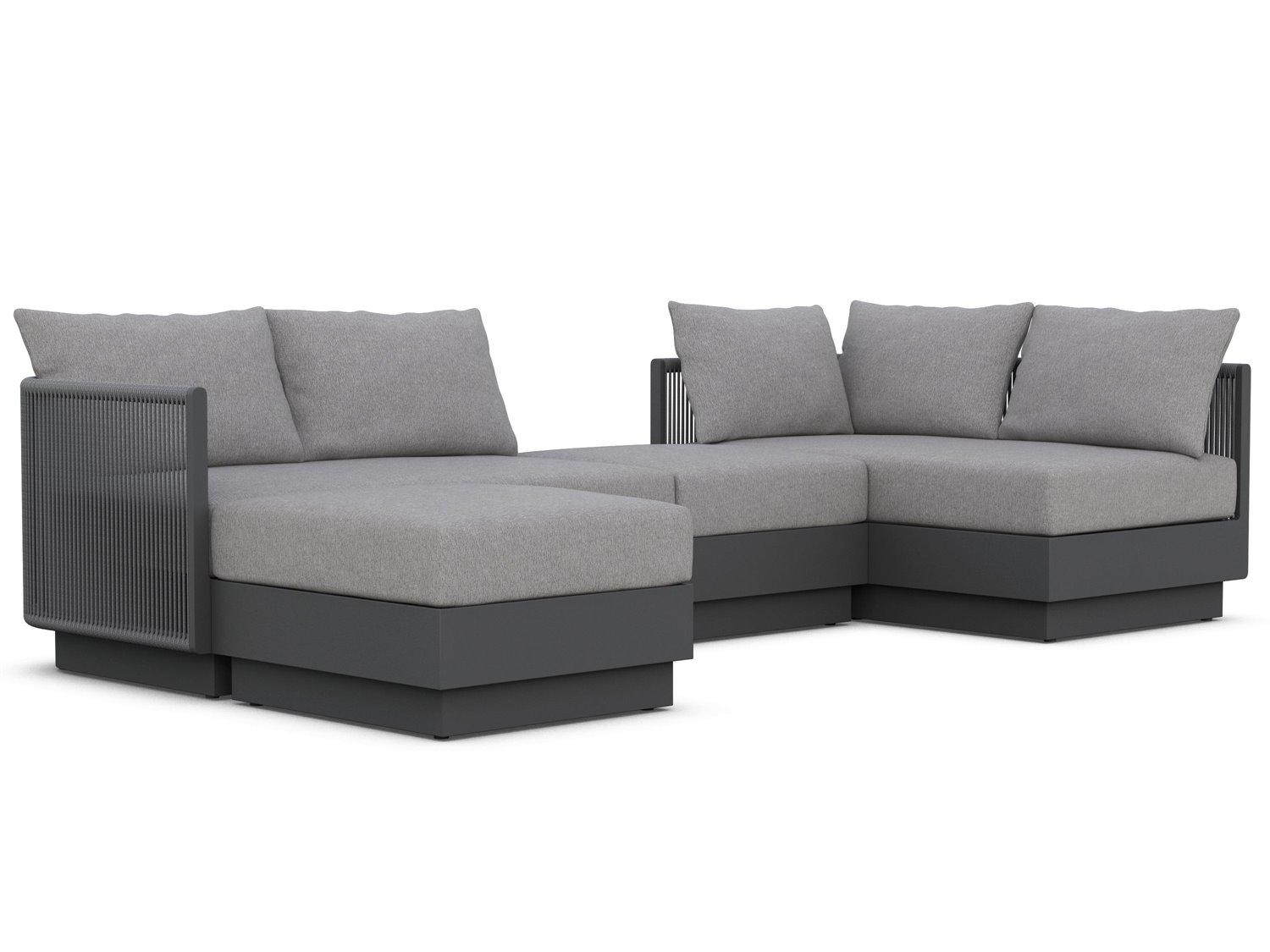 Azzurro Living Porto Ash All-Weather Rope Sectional Patio Lounge Set