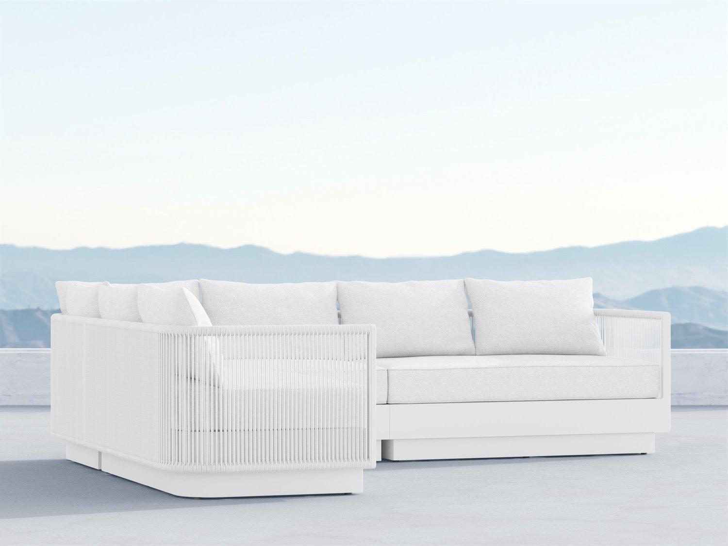 Azzurro Living Porto Pearl Gray All-Weather Rope Sectional Patio Lounge Set