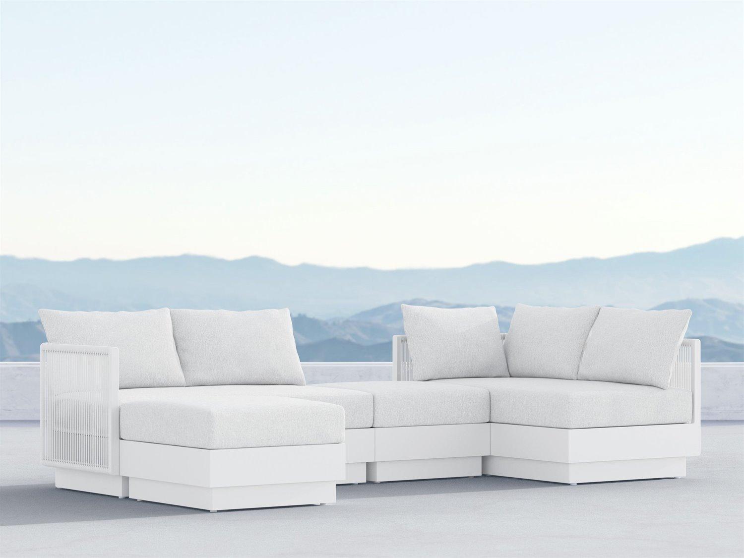 Azzurro Living Porto Pearl Gray All-Weather Rope Sectional Outdoor Lounge Set