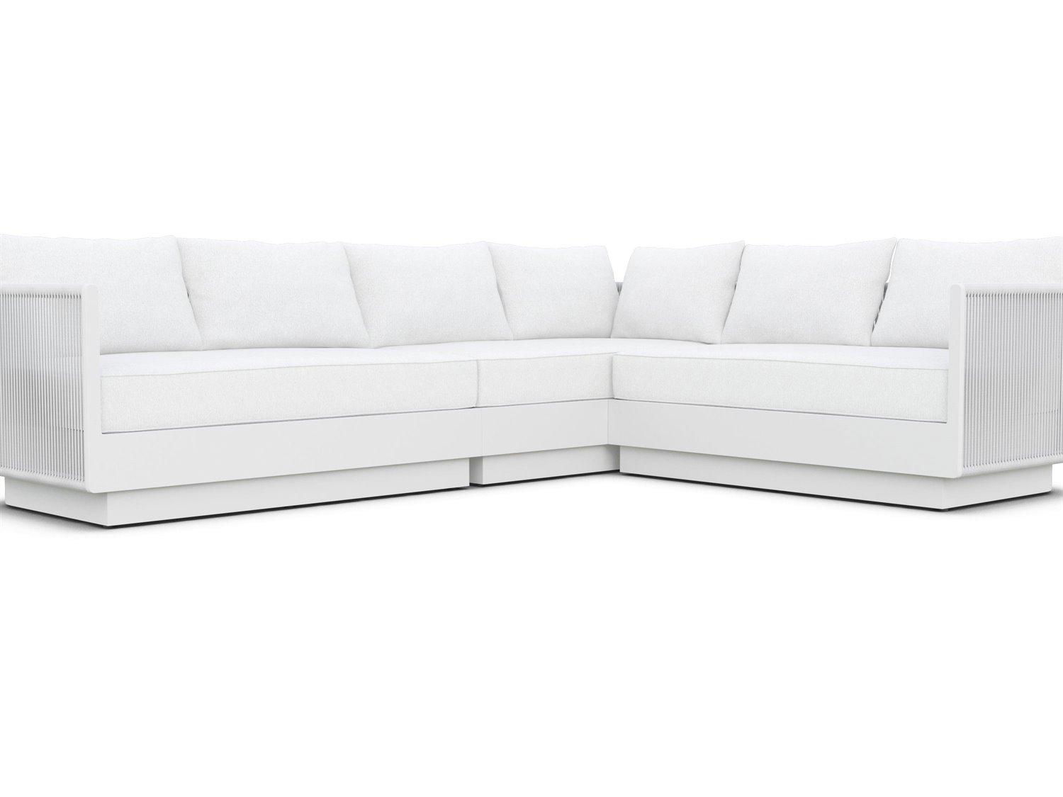 Azzurro Living Porto Pearl Gray All-Weather Rope Sectional Outdoor Patio Lounge Set