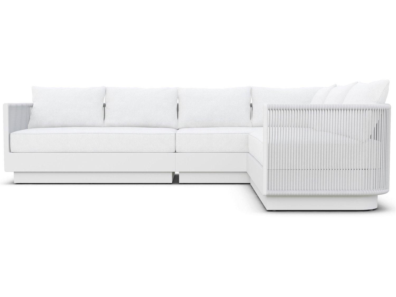 Azzurro Living Porto Pearl Gray All-Weather Rope Sectional Patio Lounge Set