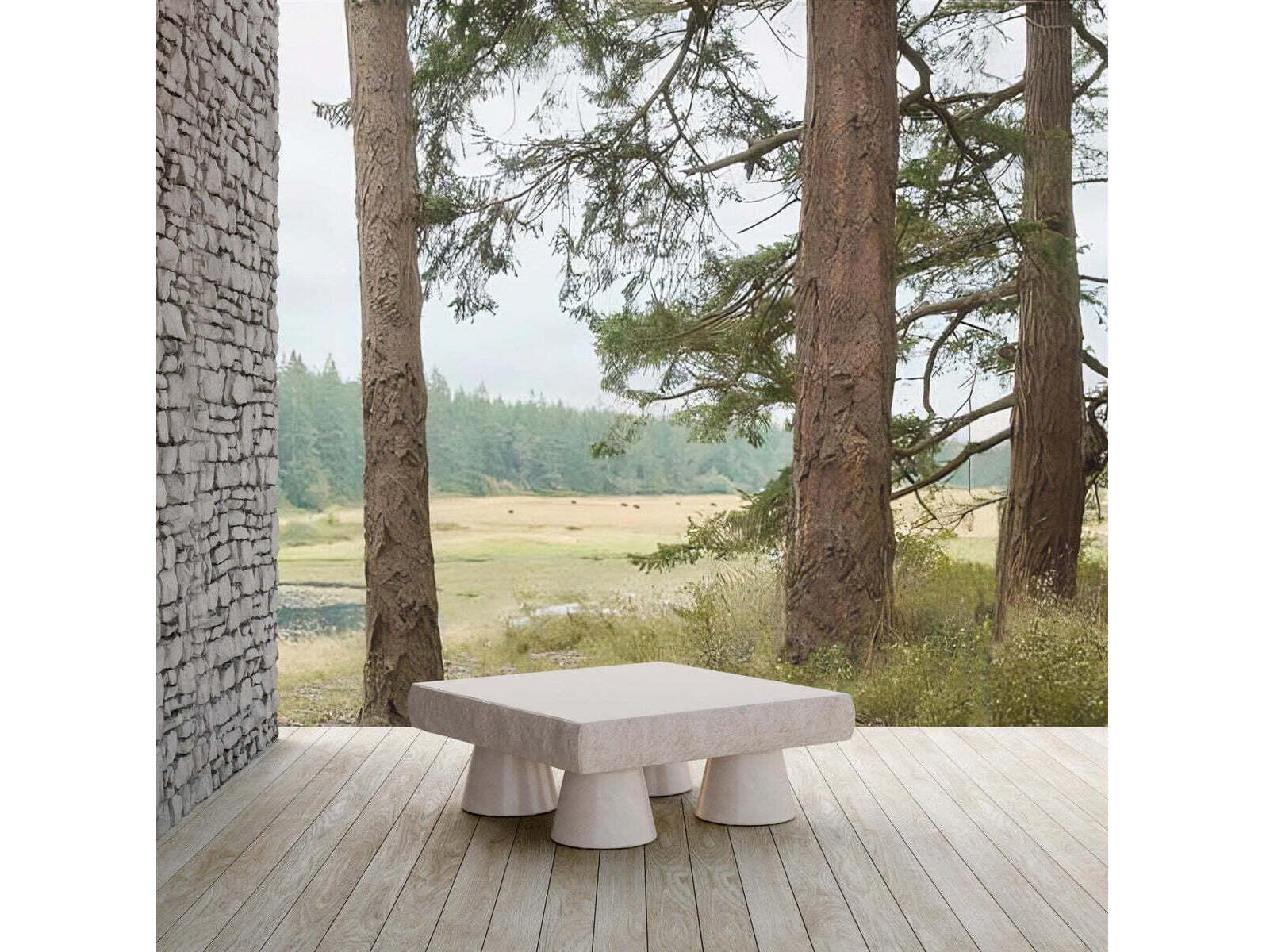 Azzurro Living Pensacola Concrete Oat Rectangular Coffee Table