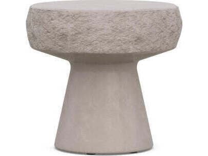 Azzurro Living Pensacola Oat Concrete Round End Table