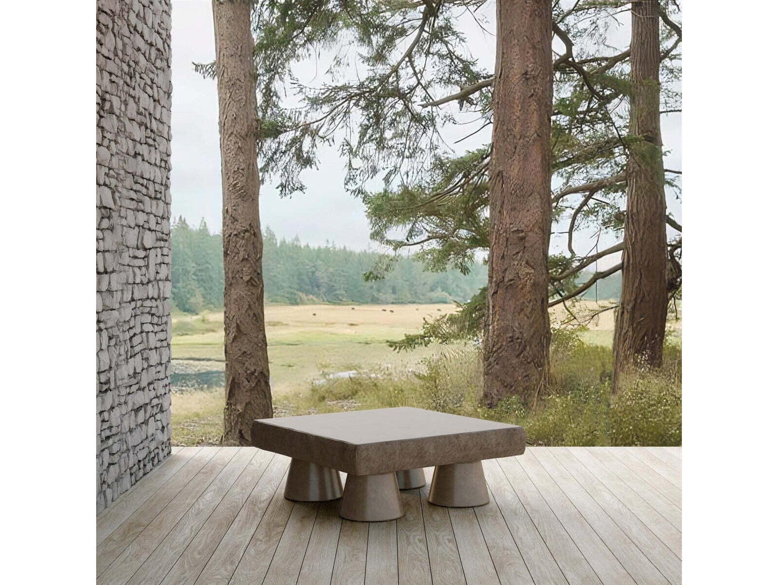 Azzurro Living Pensacola Concrete Umber Rectangular Coffee Table