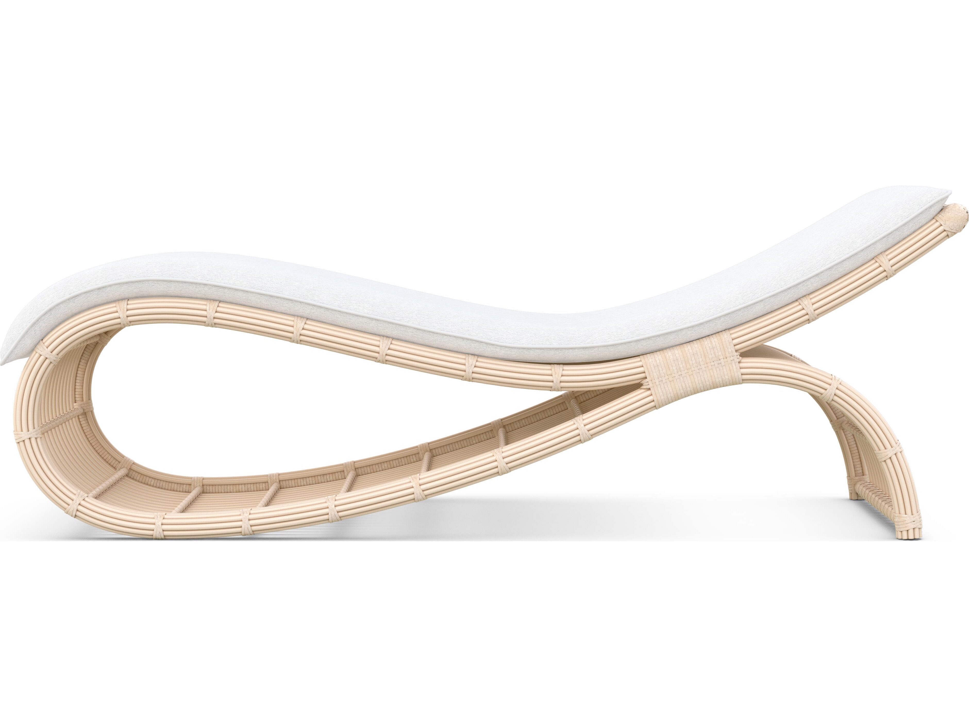 Azzurro Living Paloma Almond All-Weather Wicker Outdoor Chaise Lounge Chair